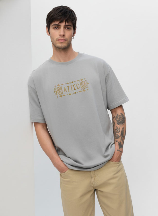 Men Oversized Cotton Tribal T-Shirt