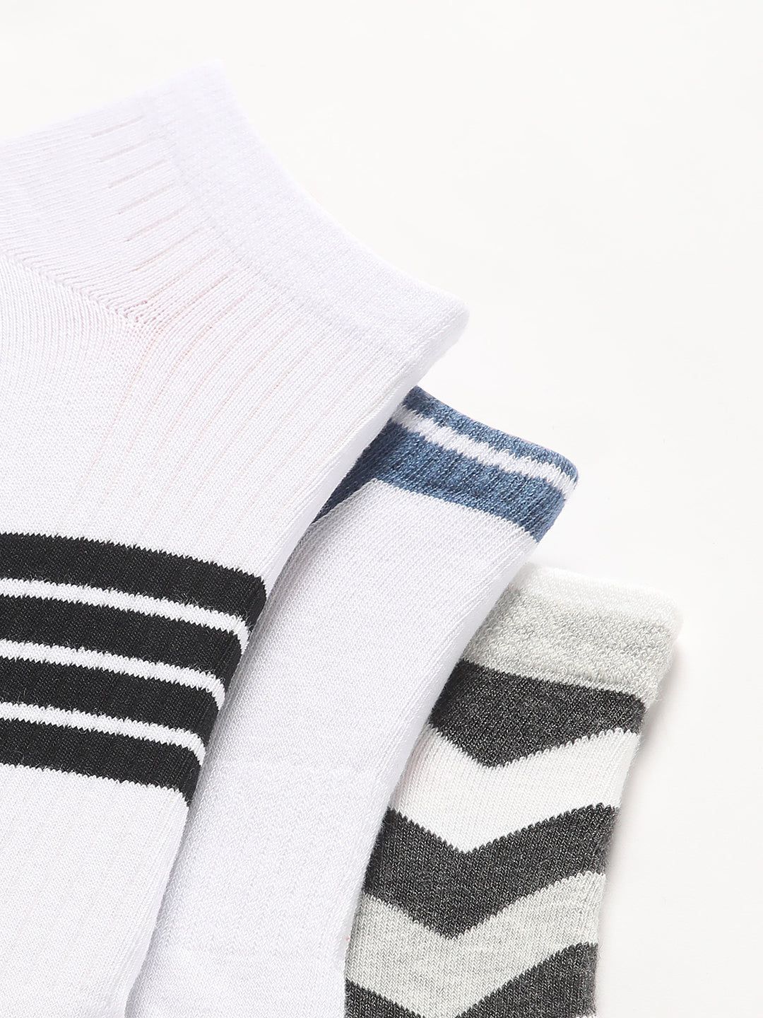 Men Pack of 3 Striped Ankle Length Socks