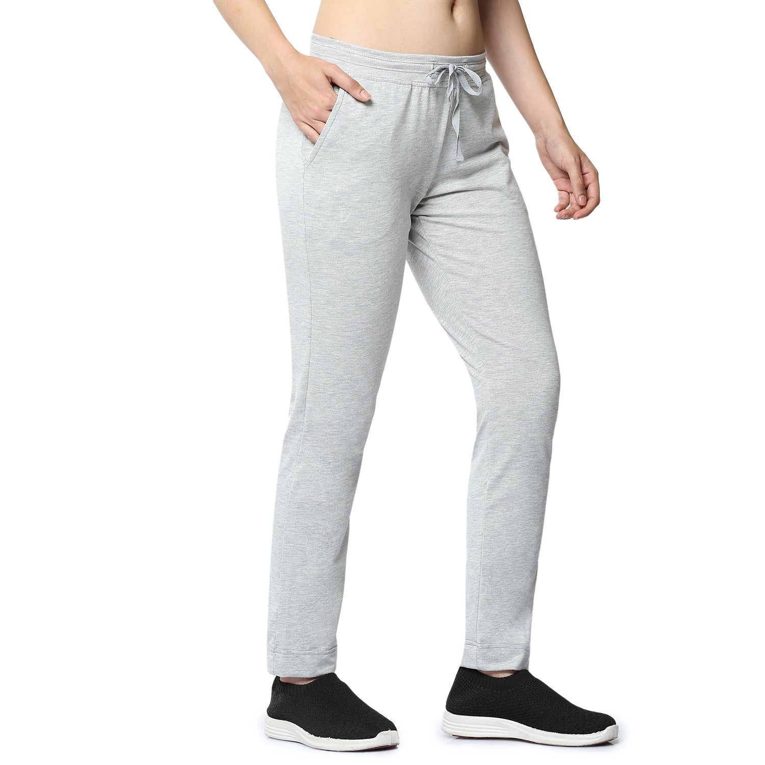 Women Grey Ankle Length Track Pant
