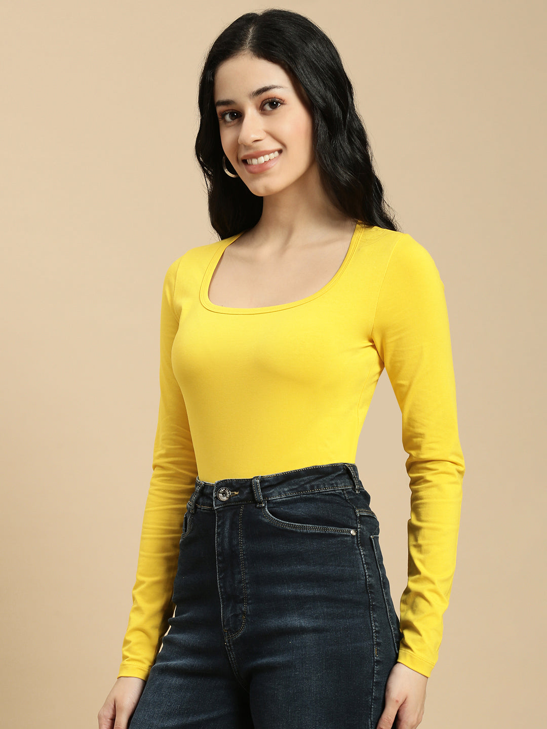 Women Mustard Full Sleeve Top
