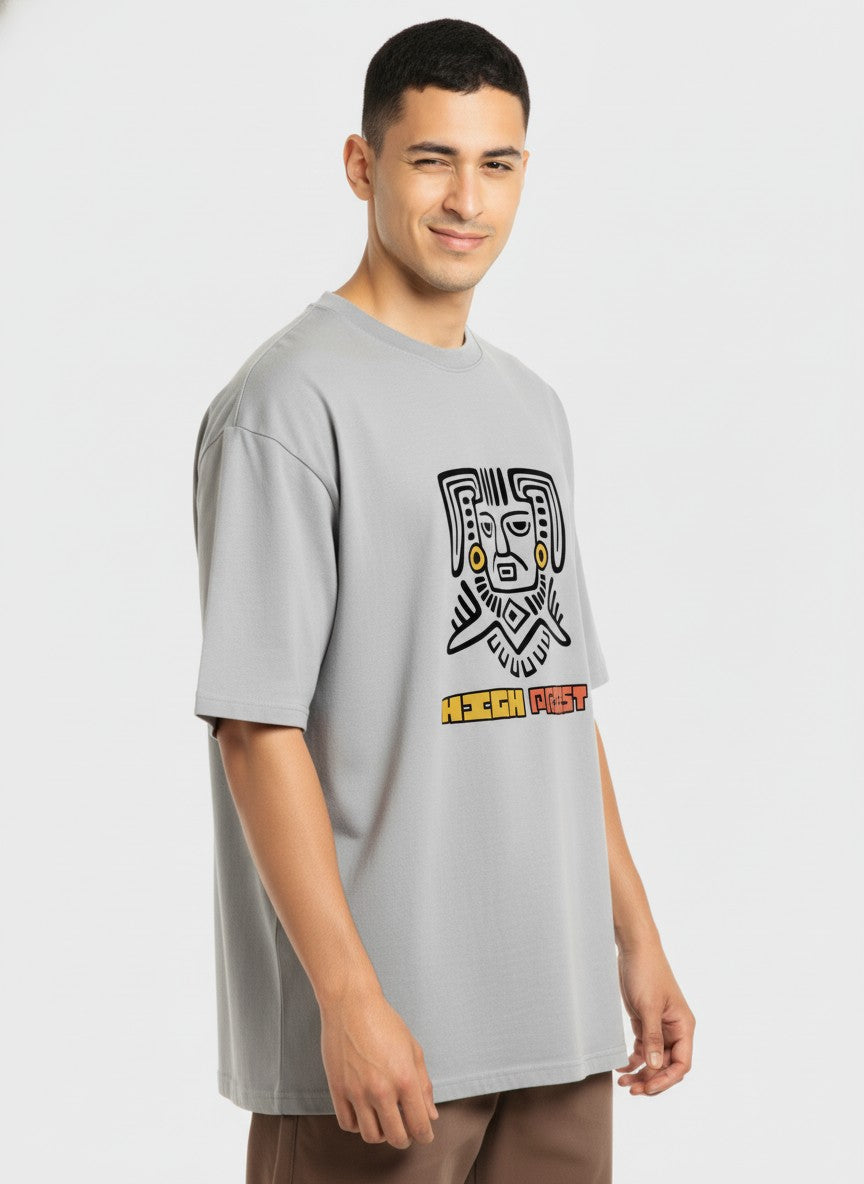 Men Oversized Cotton Tribal T-Shirt