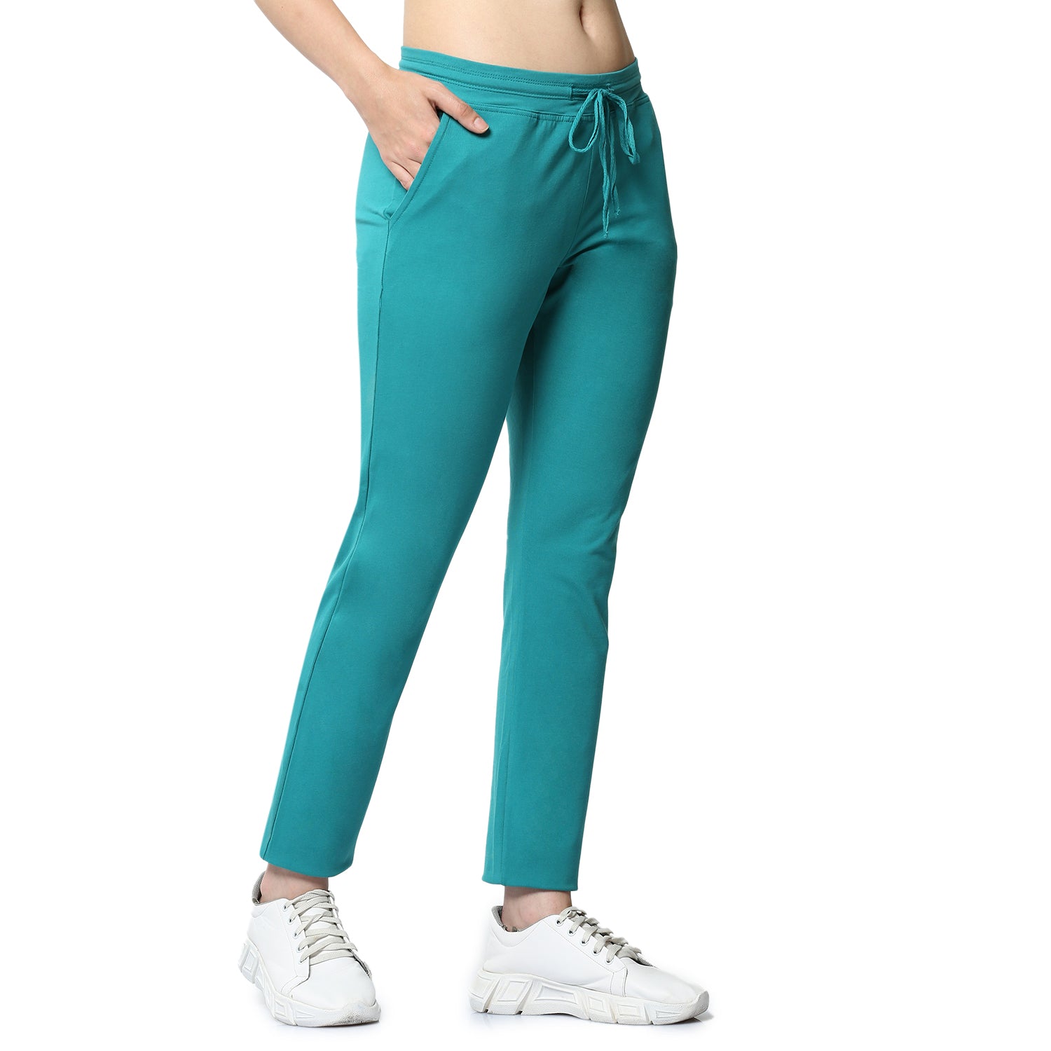Women Green Ankle Length Track Pant
