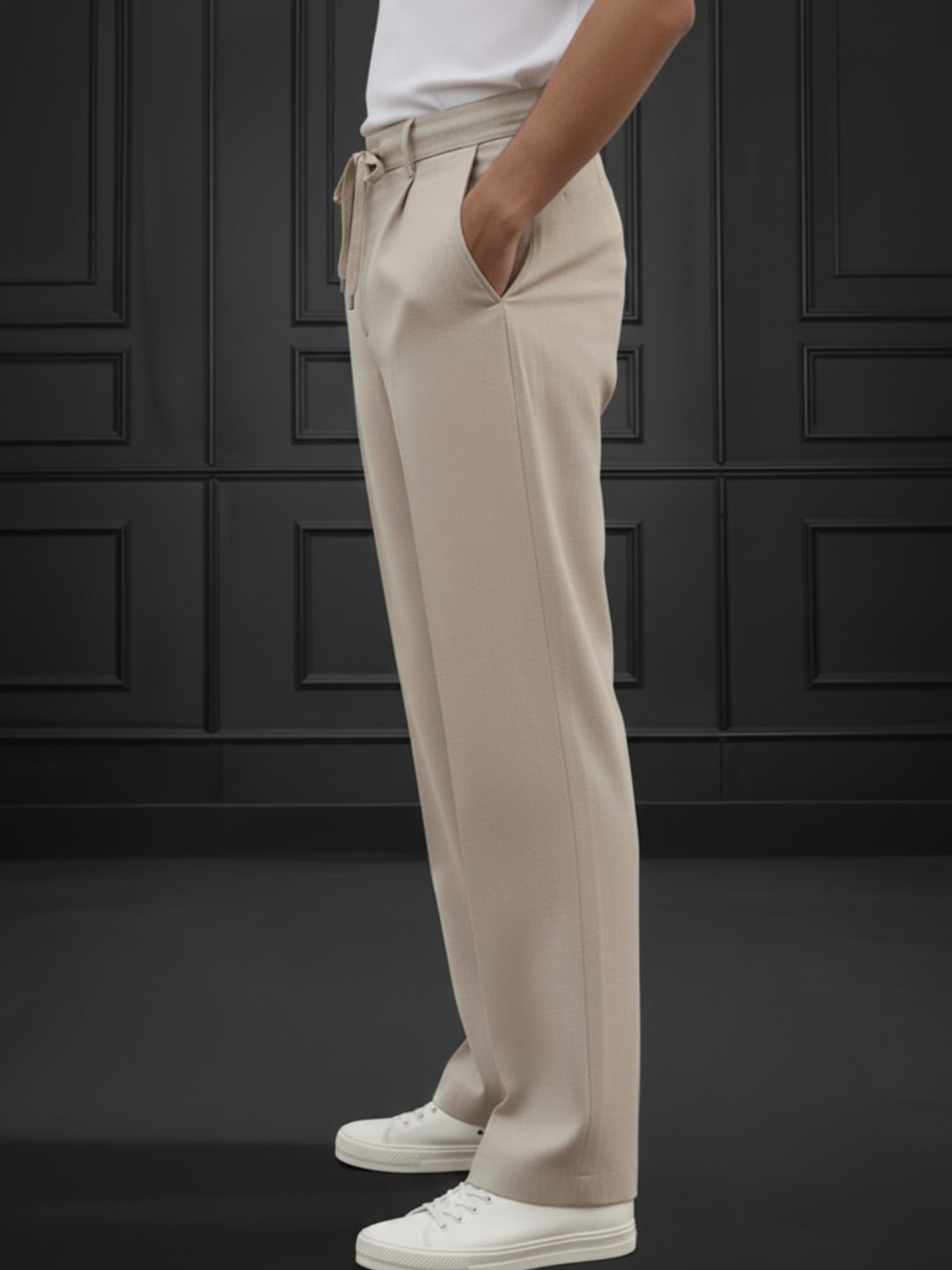 Men Beige Korean Pant