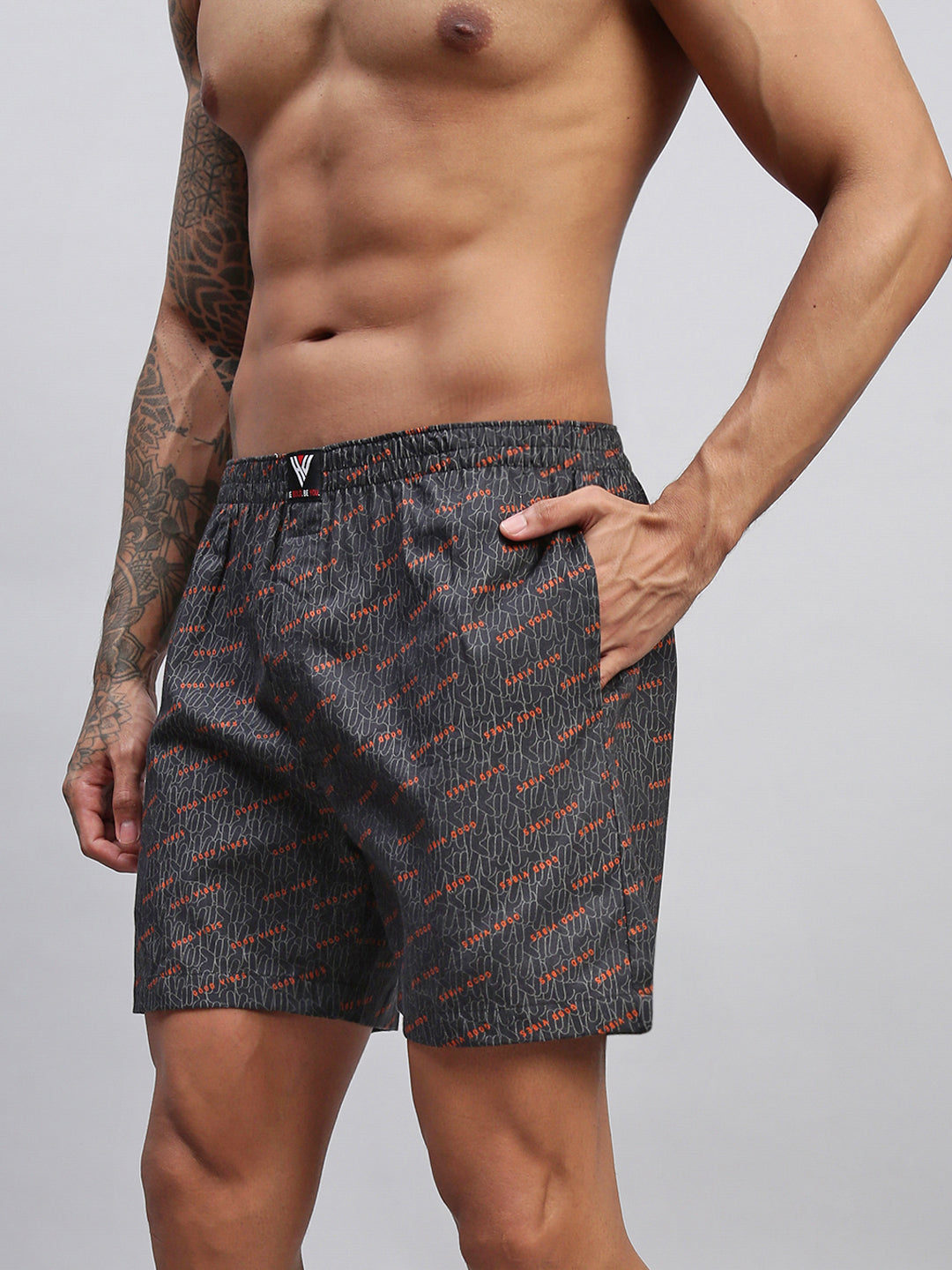 Men Pack of 2 Printed Cotton Boxer Shorts