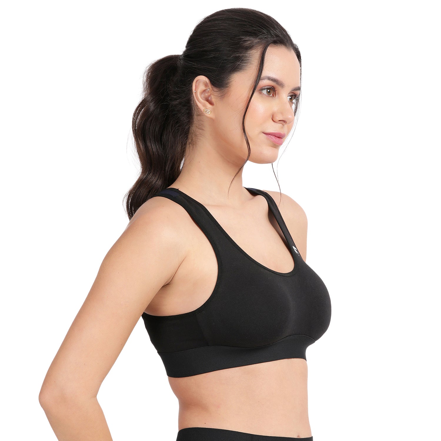 Non-padded Non-wired Full Coverage Removable Racer Back Sports Bra