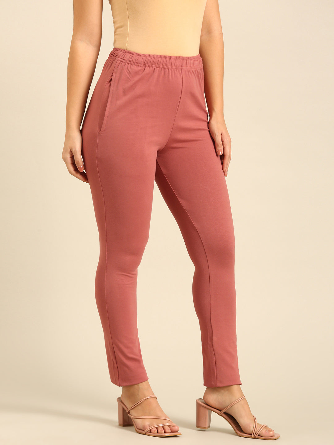 Women Peach Casual Pants