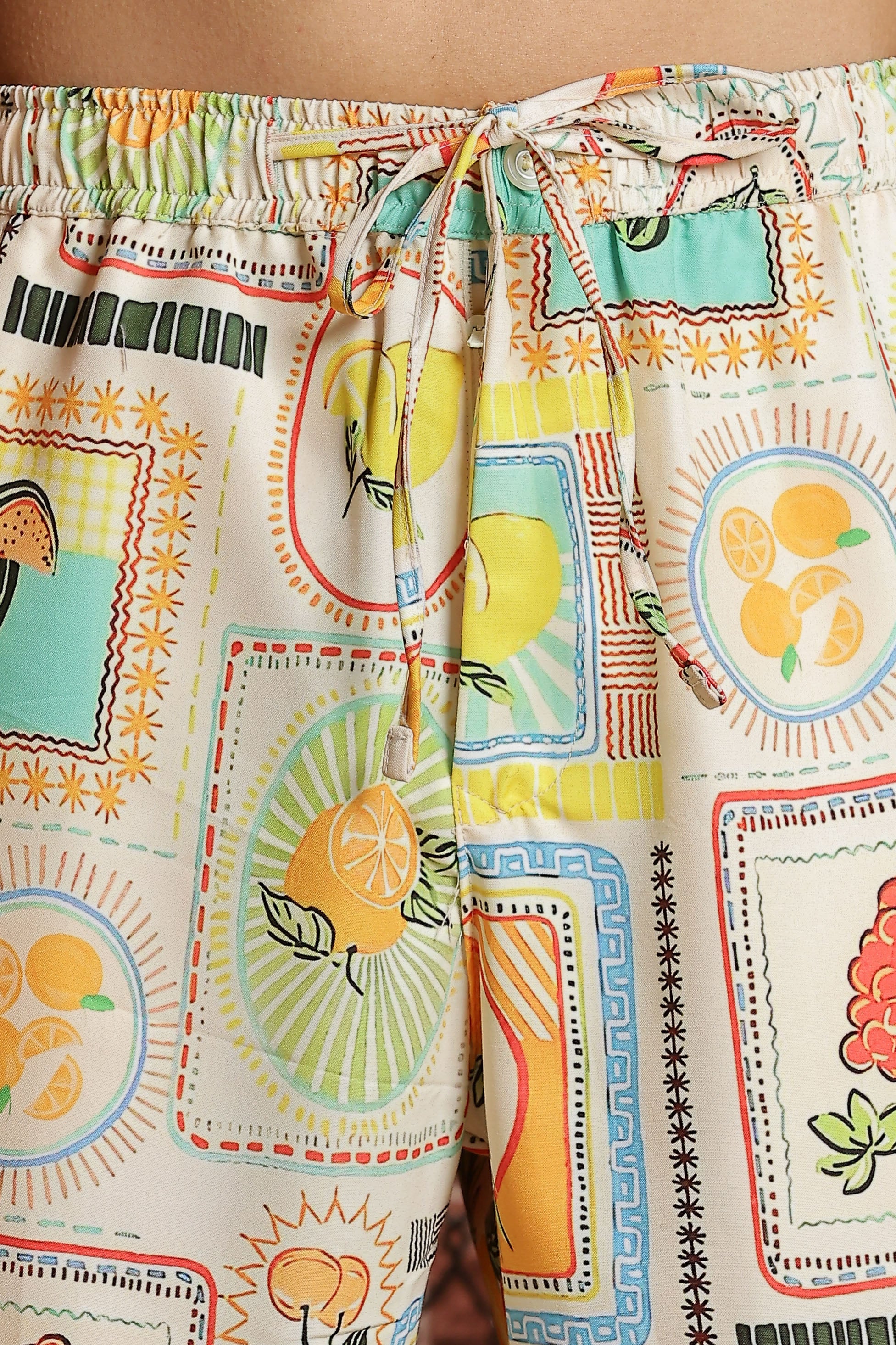 Unisex Beige Mid-Rise Pants