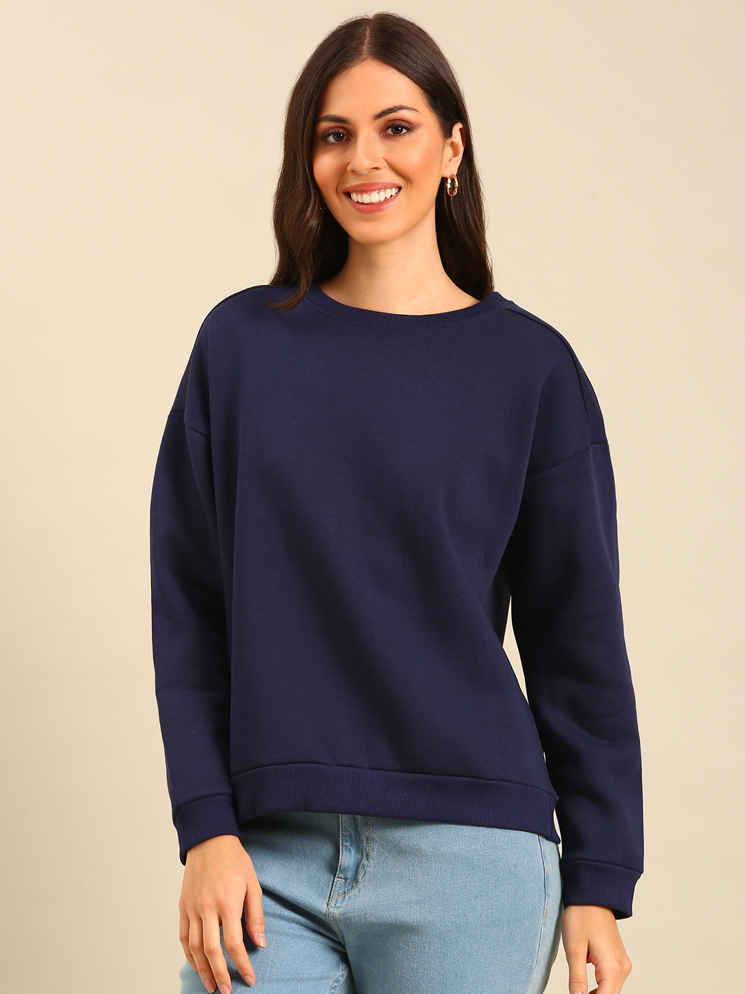 Women Navy Winter Sweatshirt