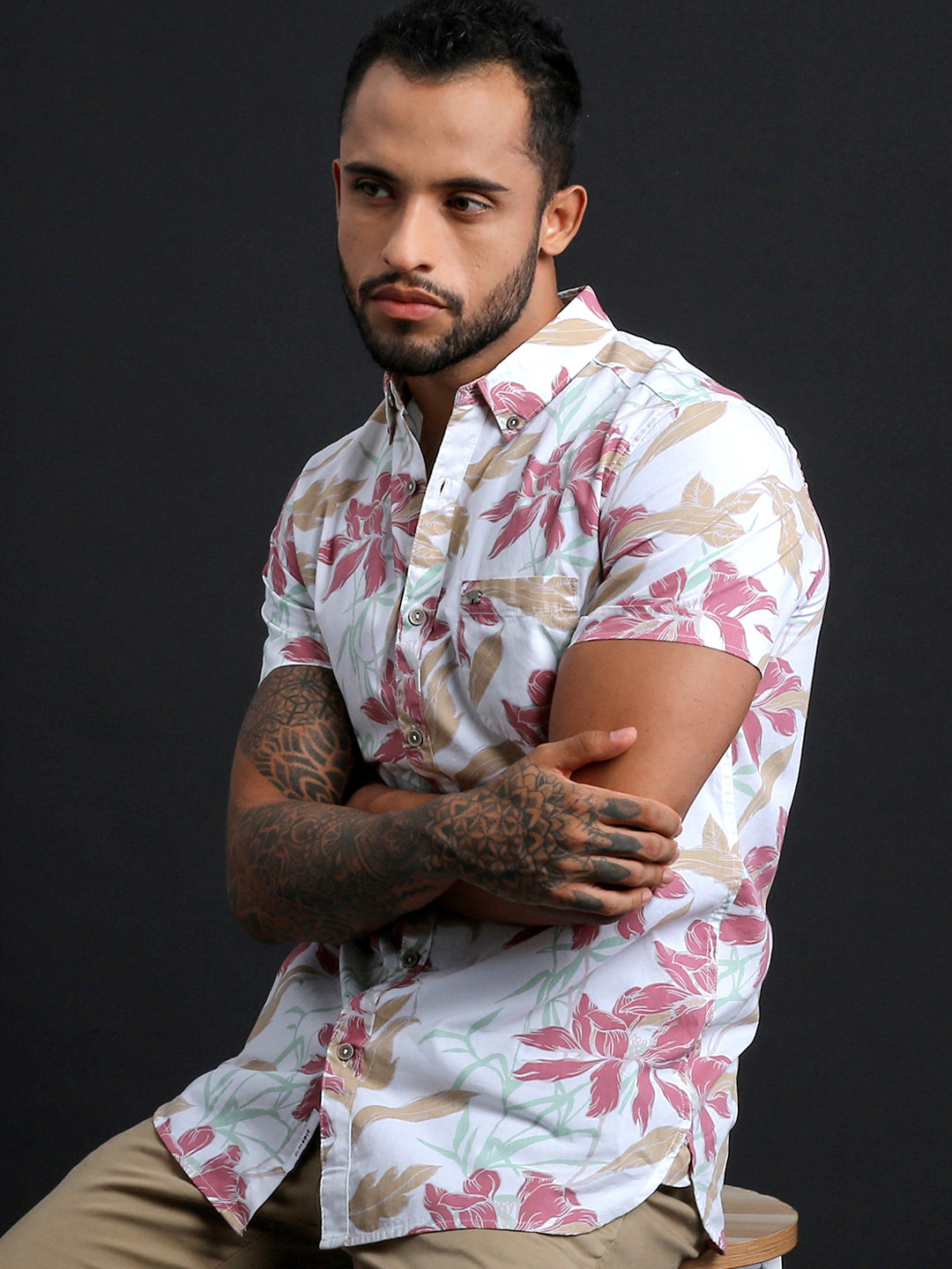 Men White Resort Shirt