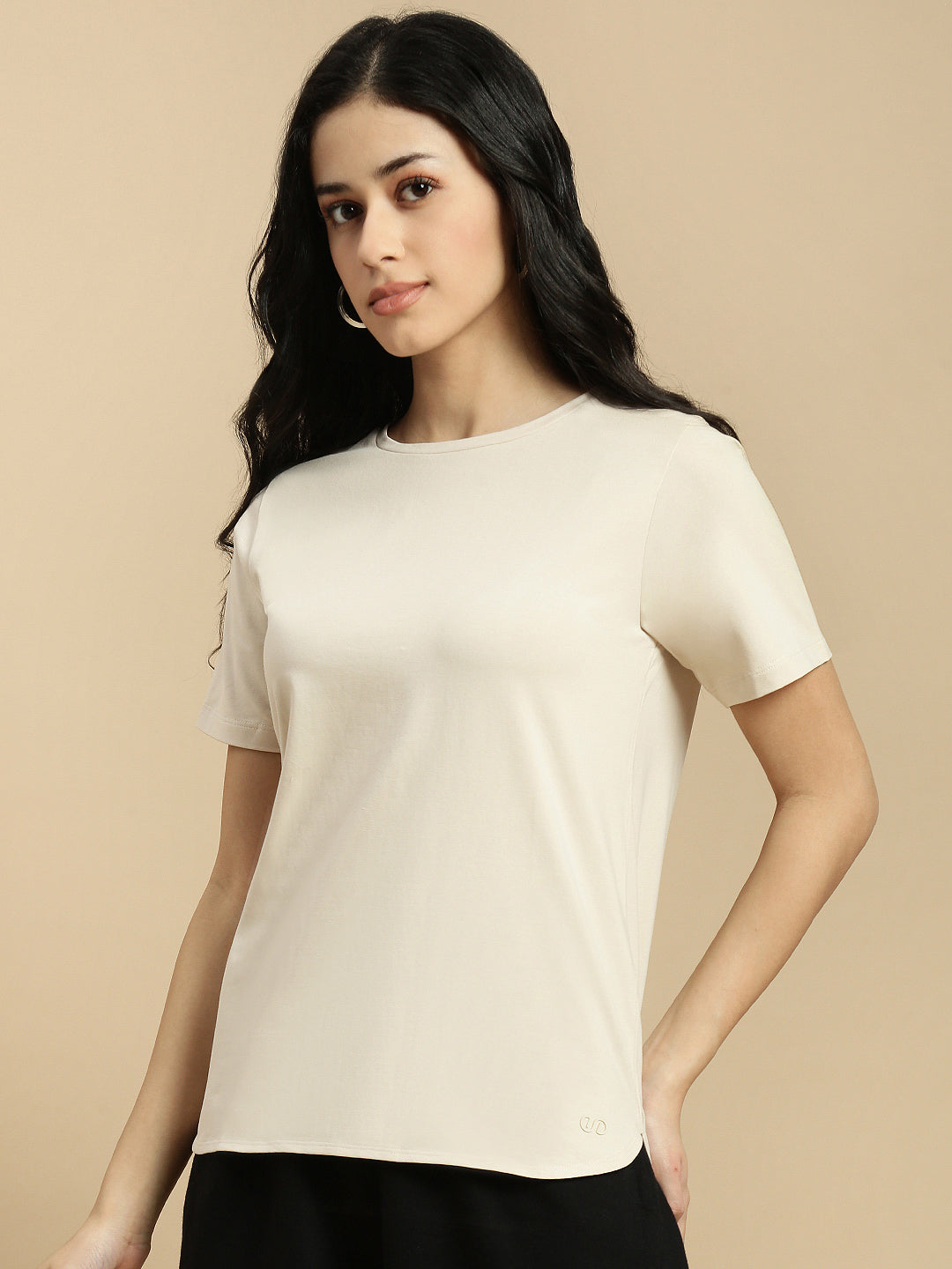 Women Beige Half Sleeve Top
