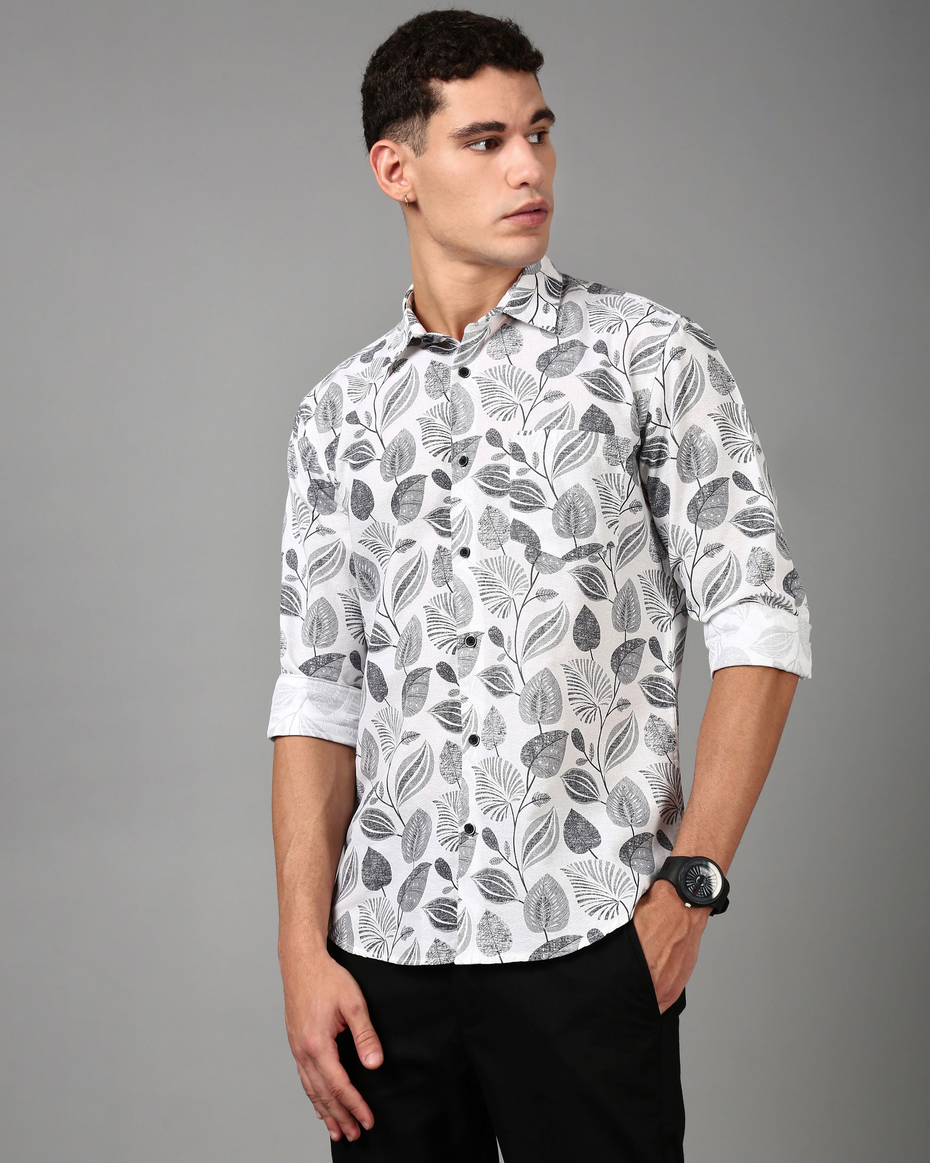 Men White Casual Shirt