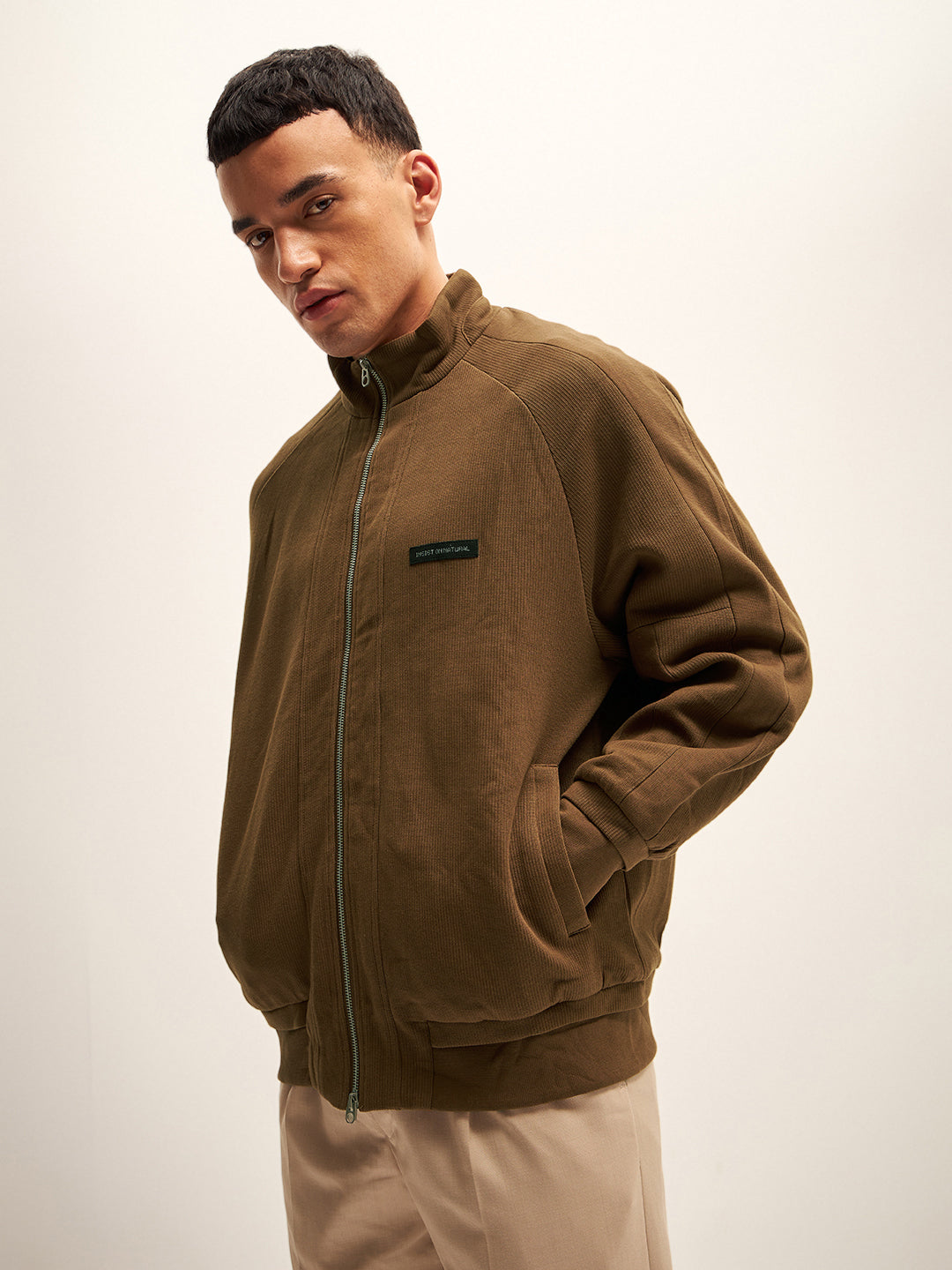 Men Brown Regular Fit Casual Jacket