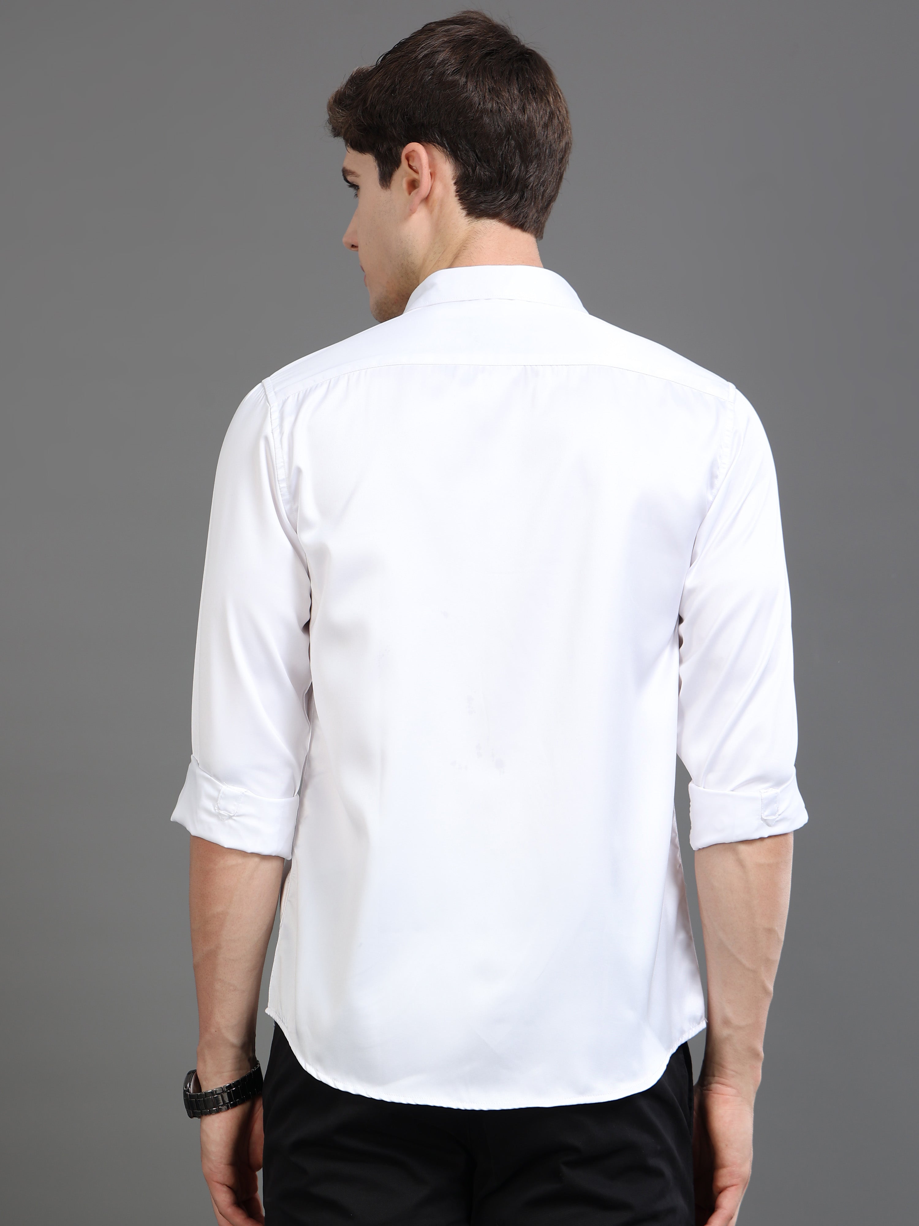Men White Printed Shirt