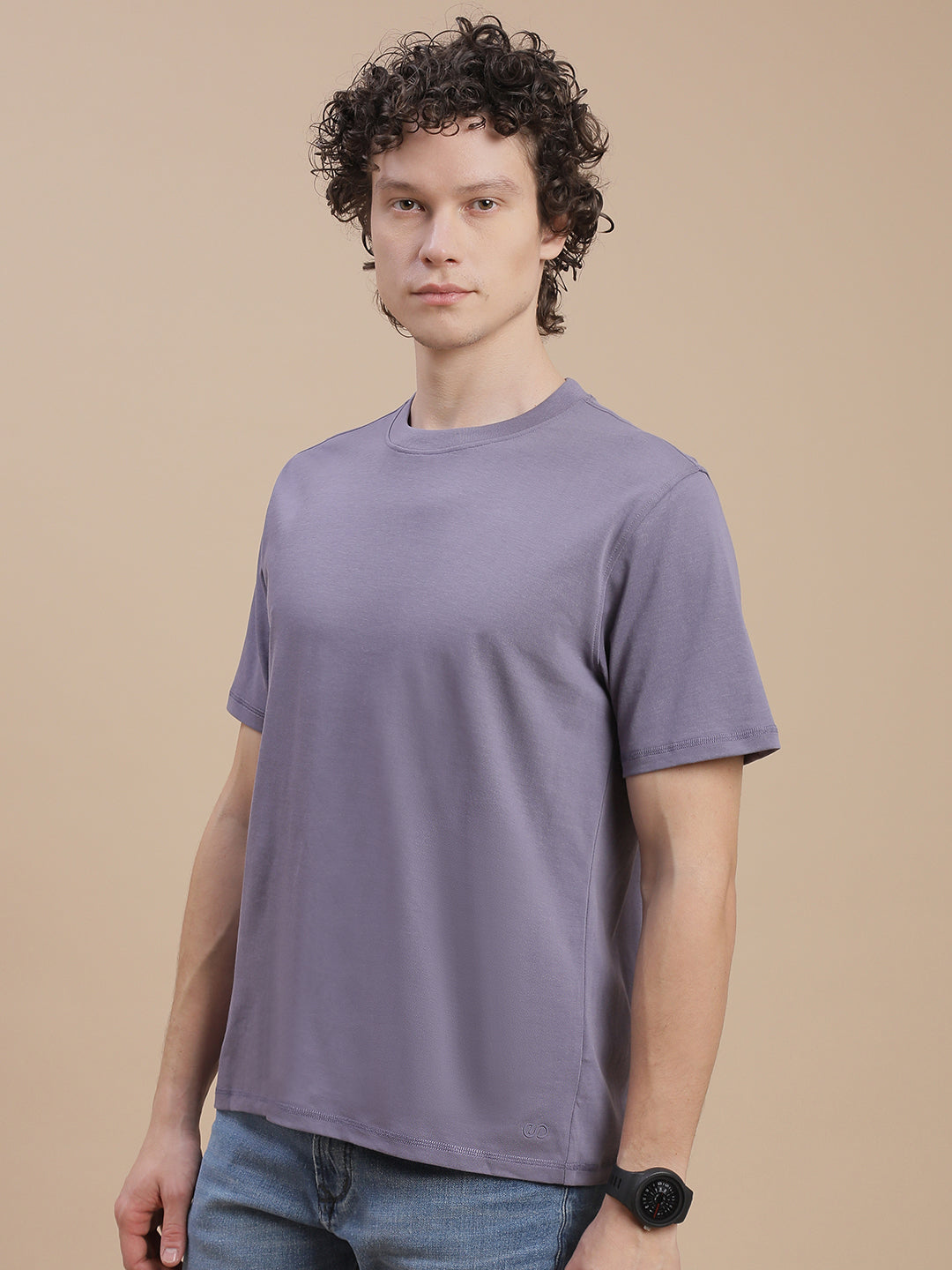 Men Blue Crew Neck T-Shirt