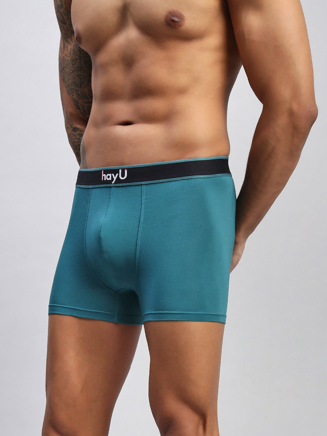 Men Teal Modal Solid Trunks