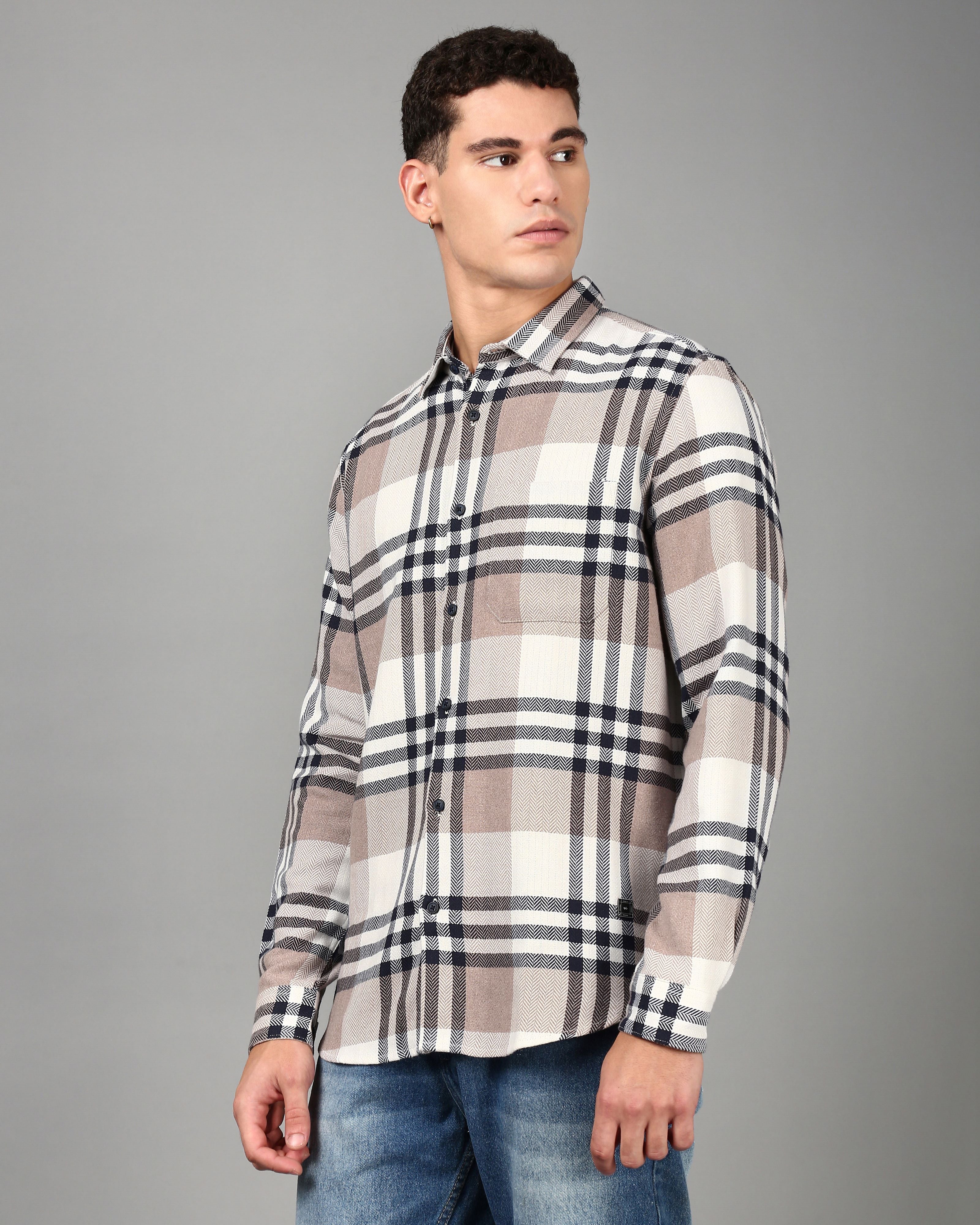 Men Beige Casual Shirt