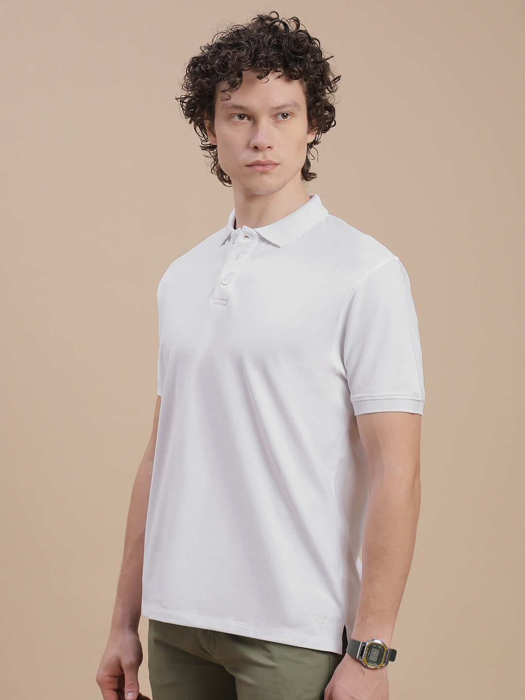 Men White Regular Fit T-Shirt