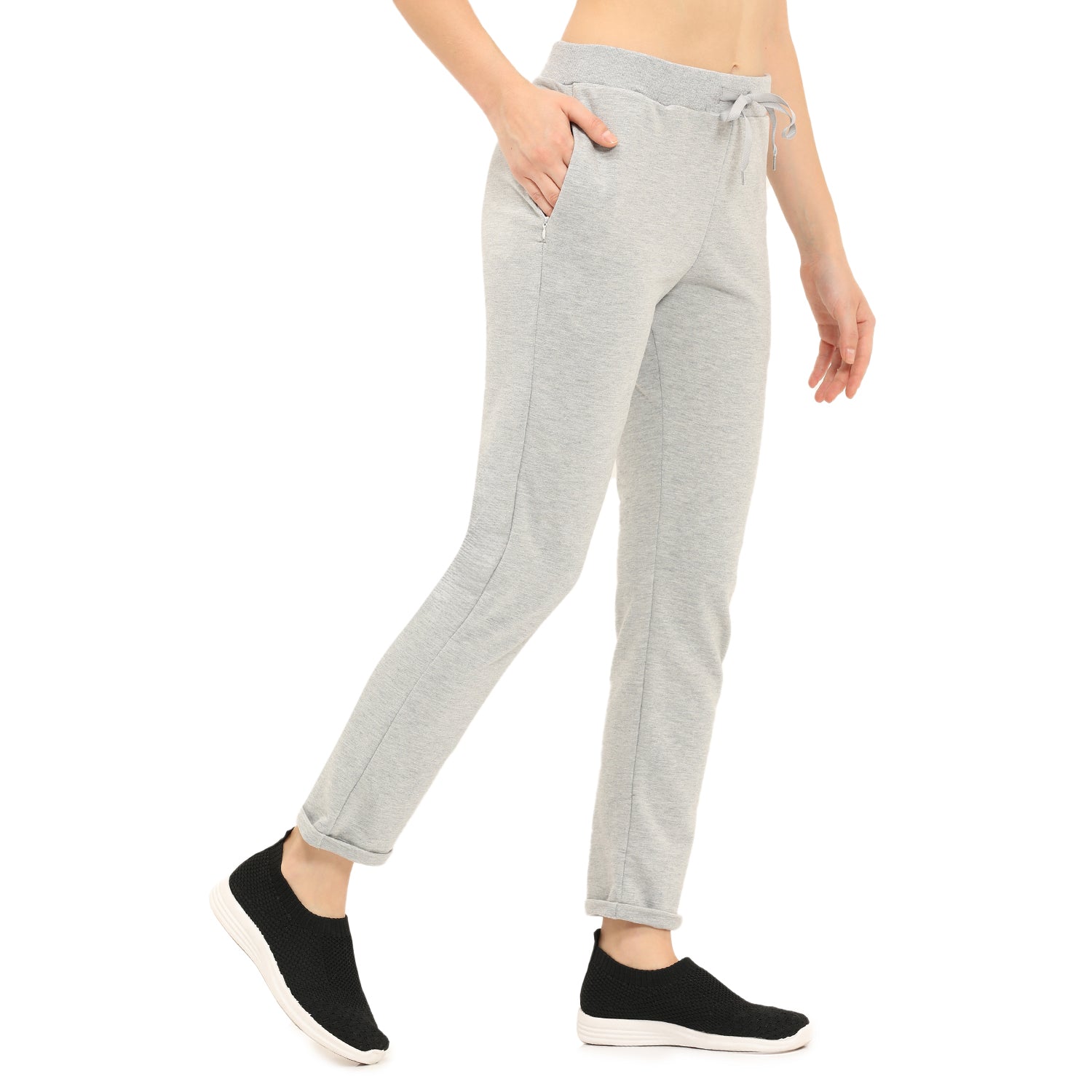 Women Grey Ankle Length Track Pant