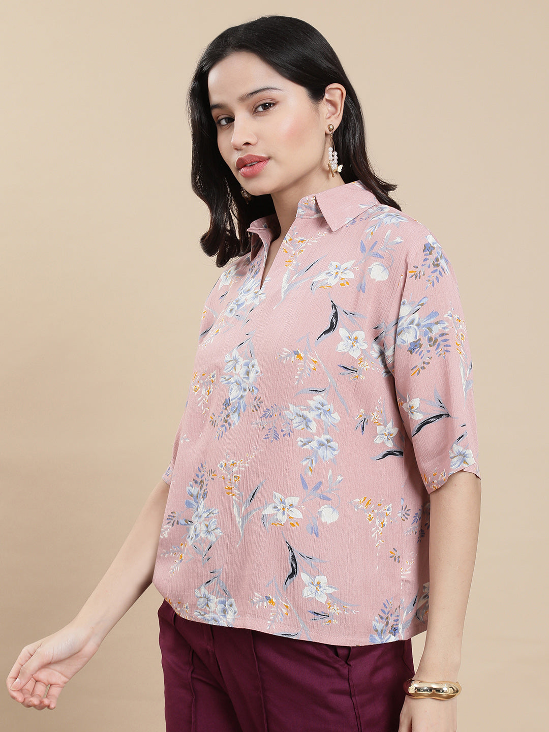 Women Pink Casual Top