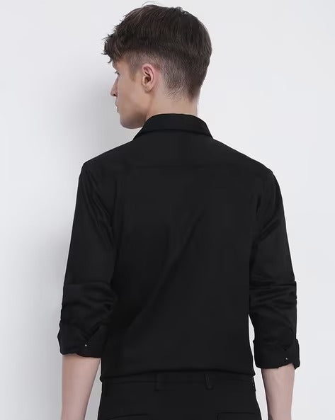 Men Black Slim Fit Shirt
