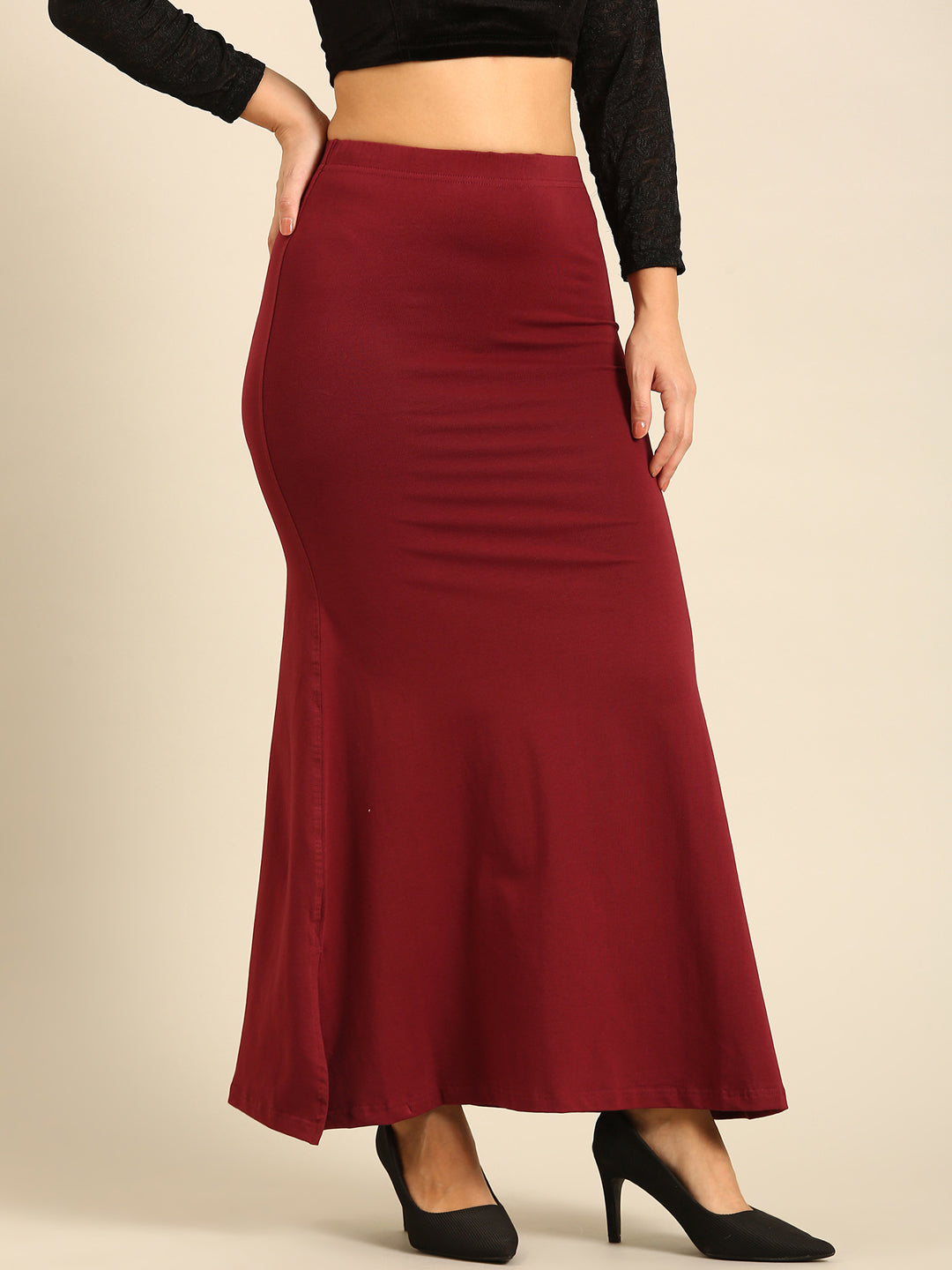 Women Maroon Saree Shapewear