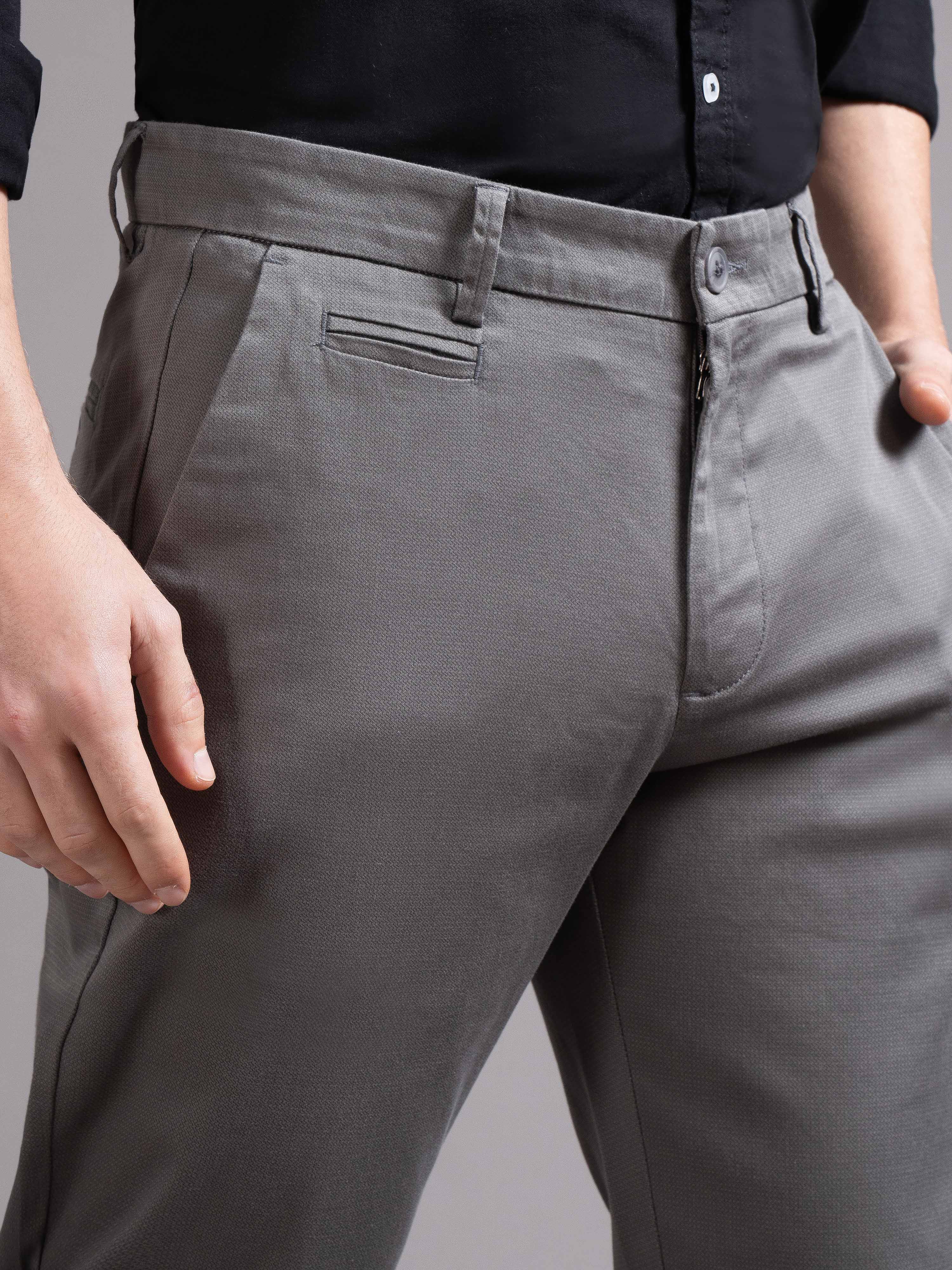 Men Grey Smart Slim Fit Chinos