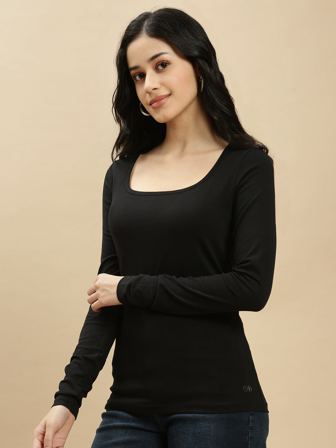 Women Black Full Sleeve Top
