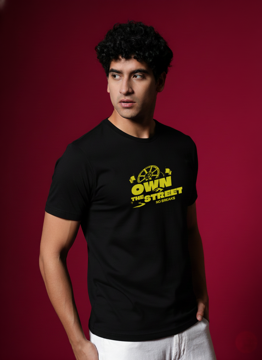 Men Round Neck Cotton T-Shirt