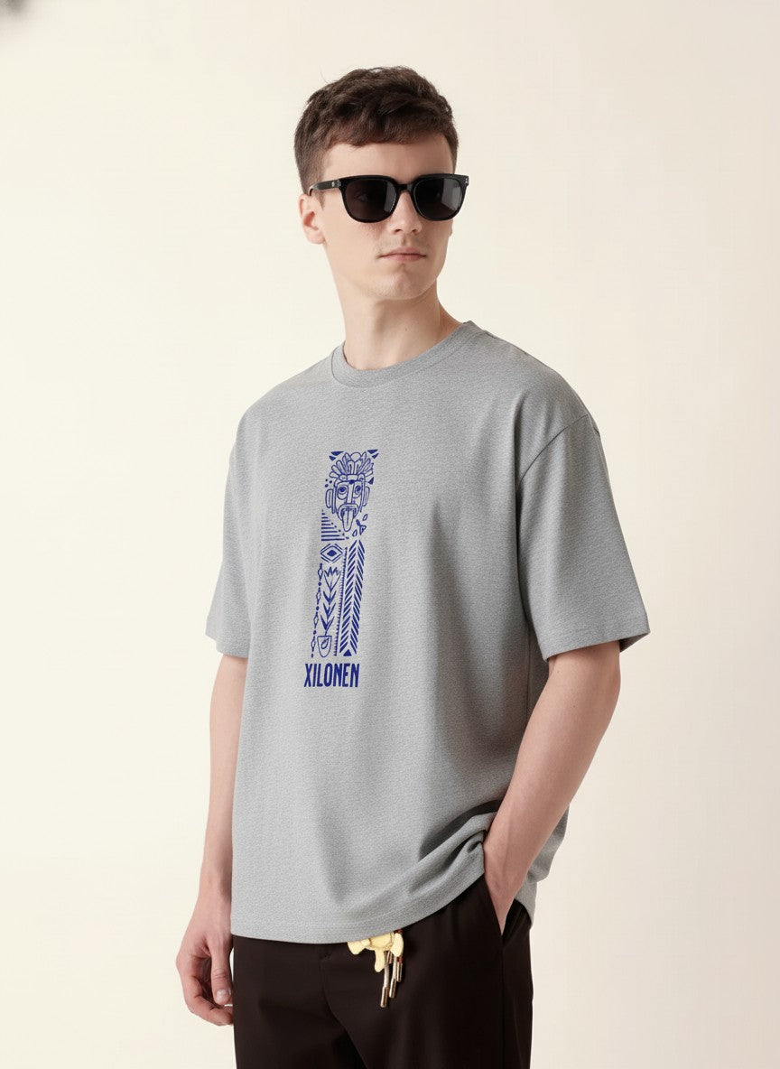 Men Oversized Cotton Tribal T-Shirt