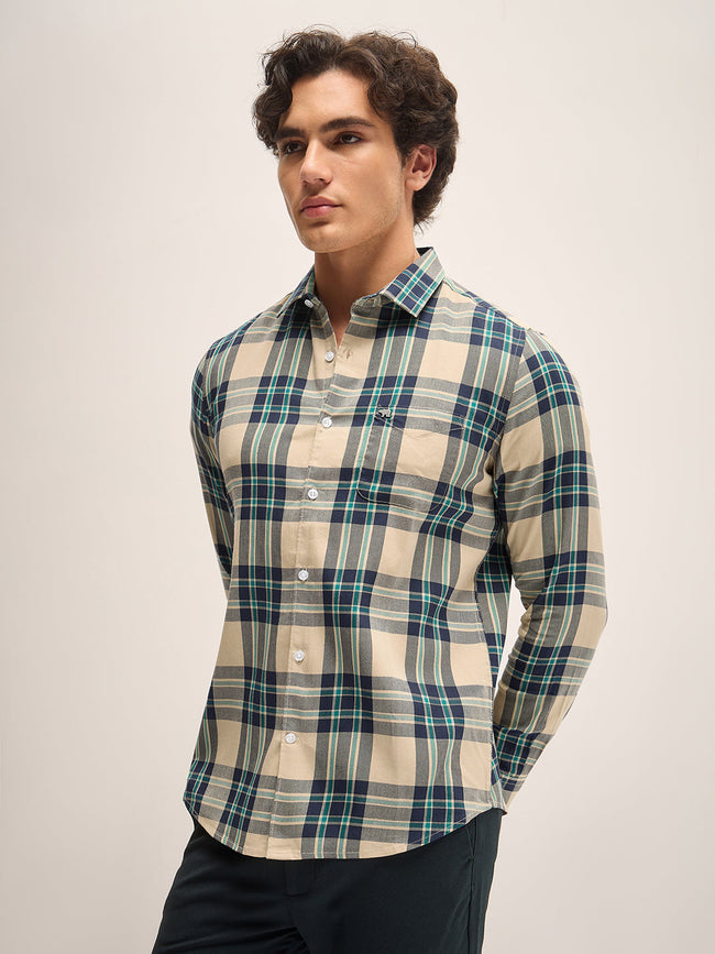 Men Multi-Color Checked Slim Fit Casual Shirt