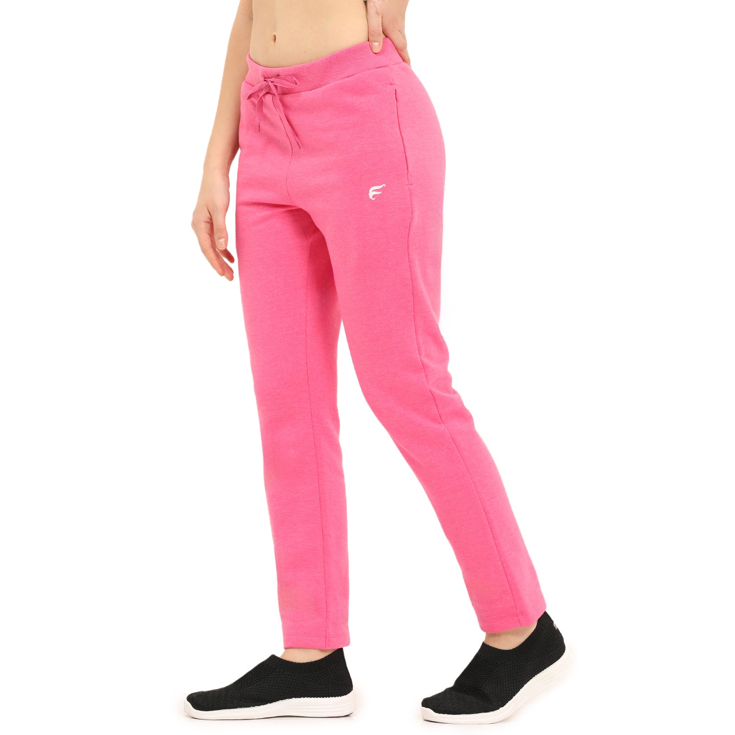Women Pink Ankle Length Fleece Track Pant