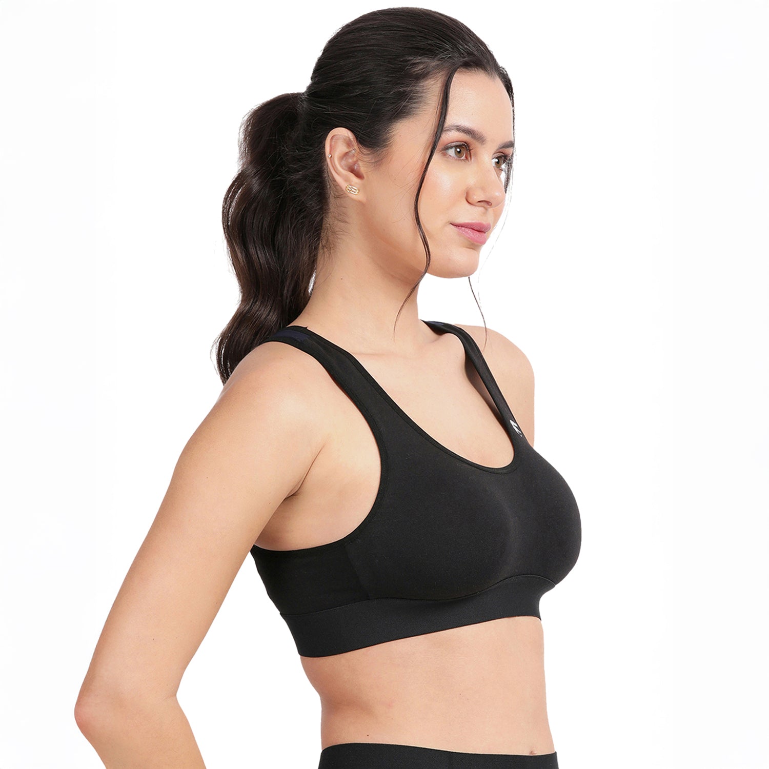 Non-padded Non-wired Full Coverage Removable Racer Back Sports Bra