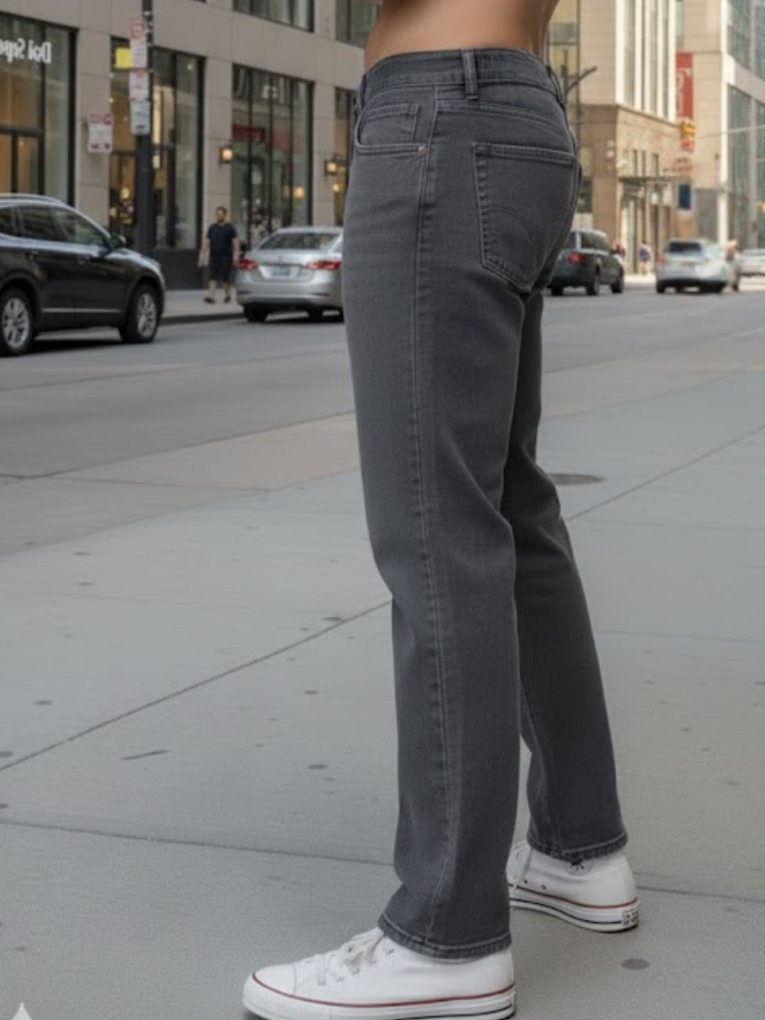 Men Grey Straight Fit Jeans