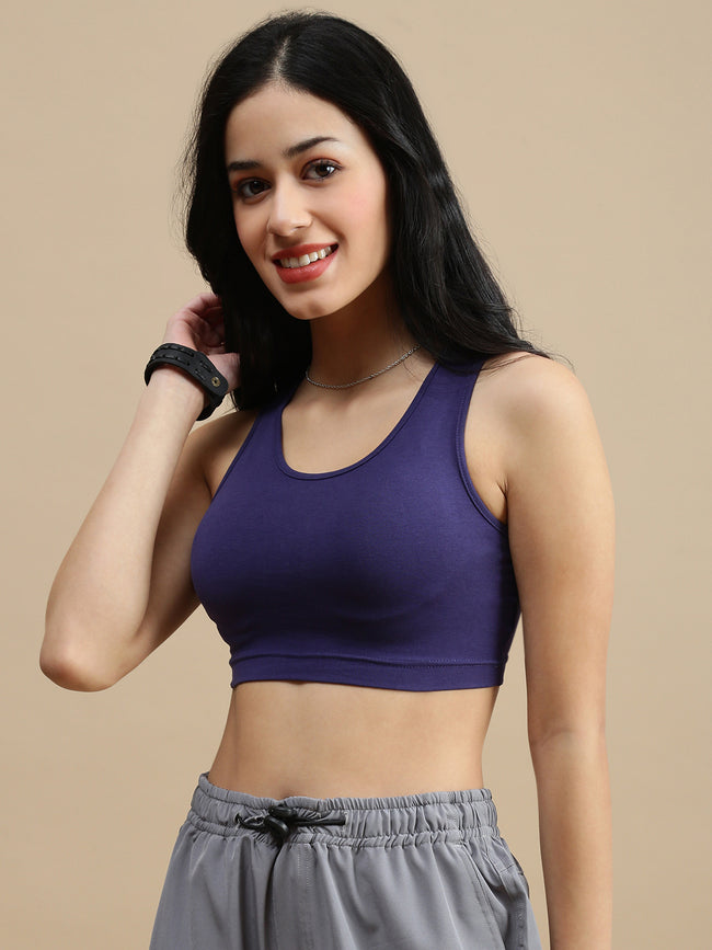Women Navy Blue Athleisure Top