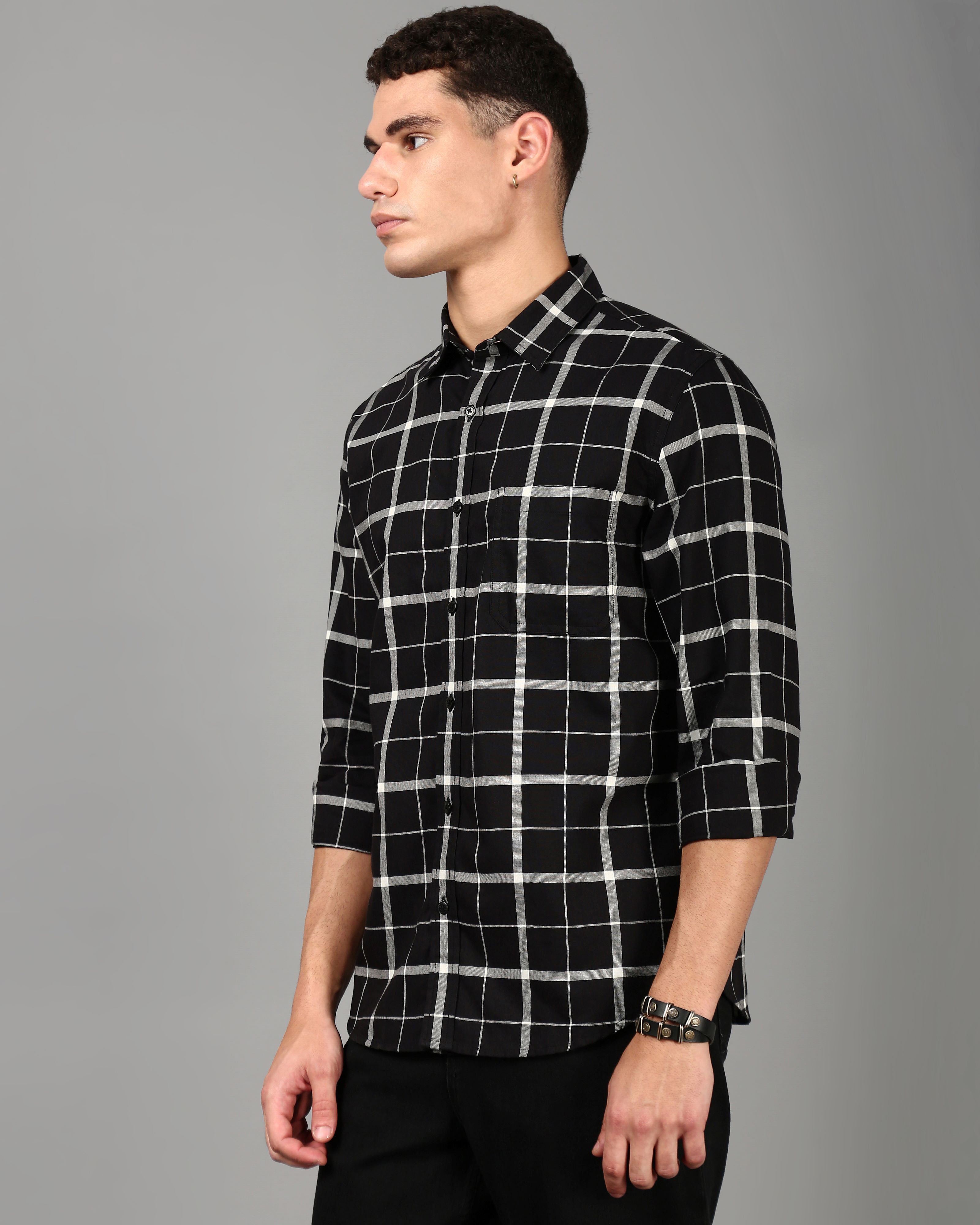 Men Black Slim Fit Shirt