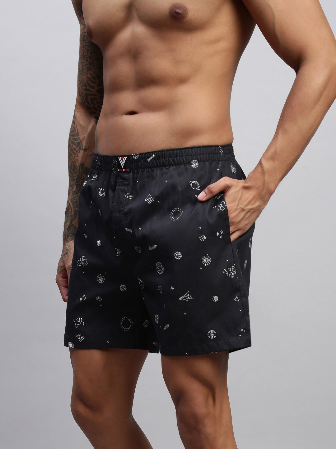 Men Pack of 2 Printed Cotton Boxer Shorts