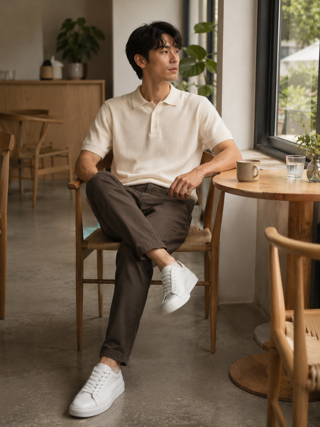 Men Brown Tailored Stretchable Chinos