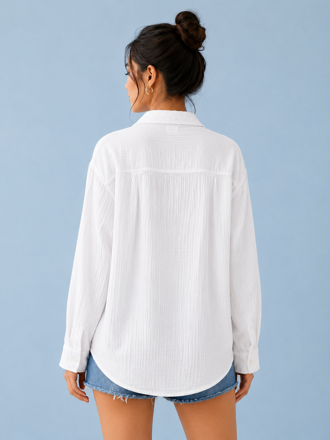 Women White Double Gauze Comfort Shirt