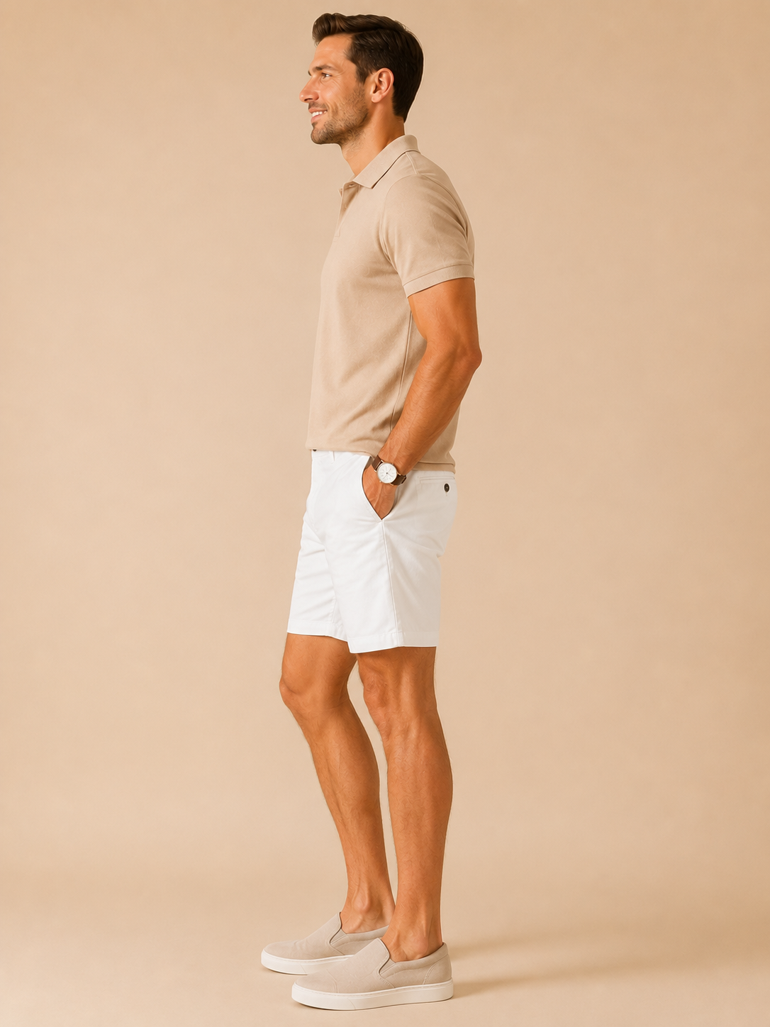 Men White Everyday Smart Shorts