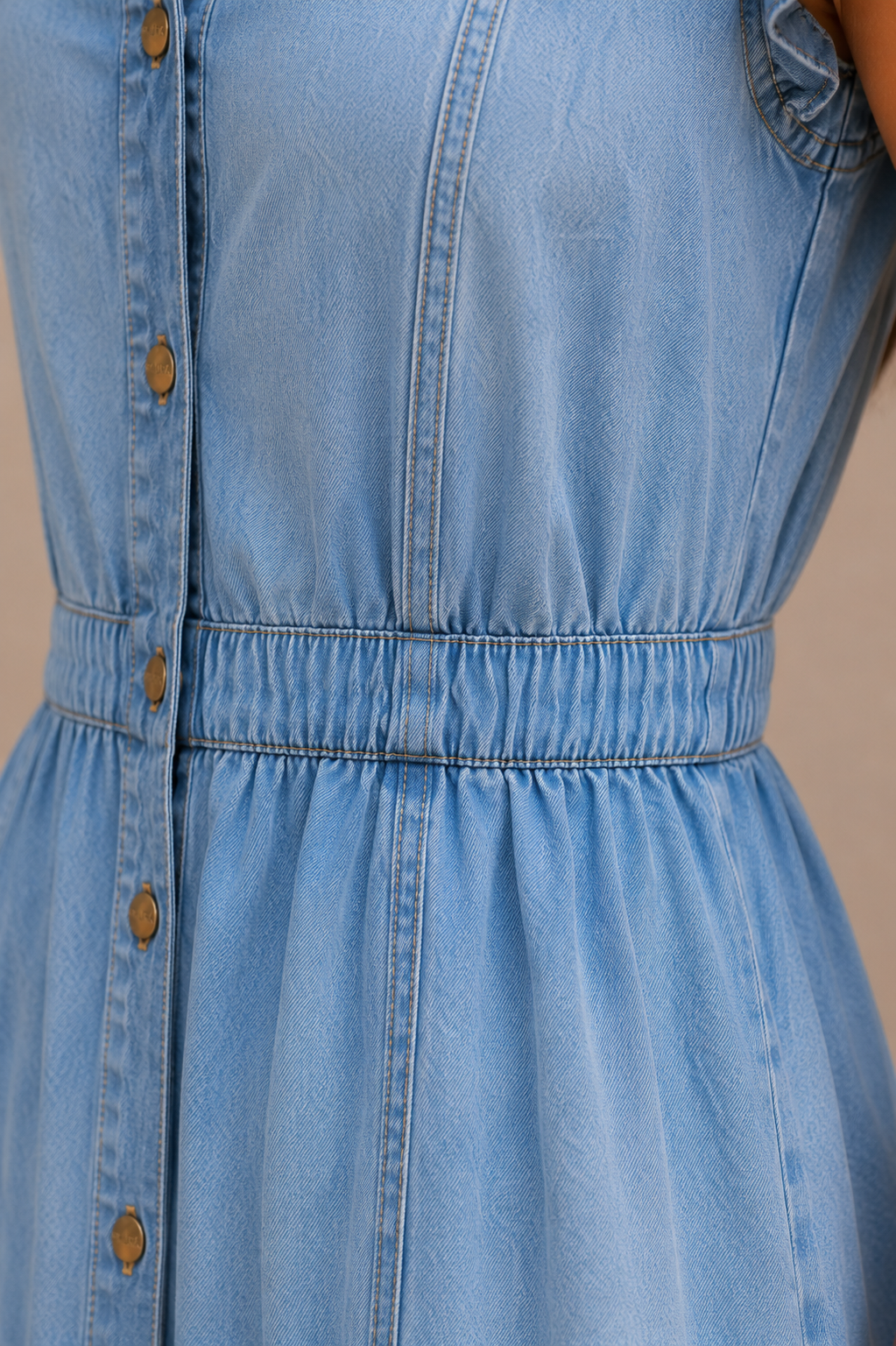 Women Denim Tiered Shirt Dress