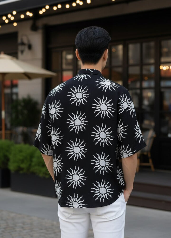 Men Black Printed Shirt