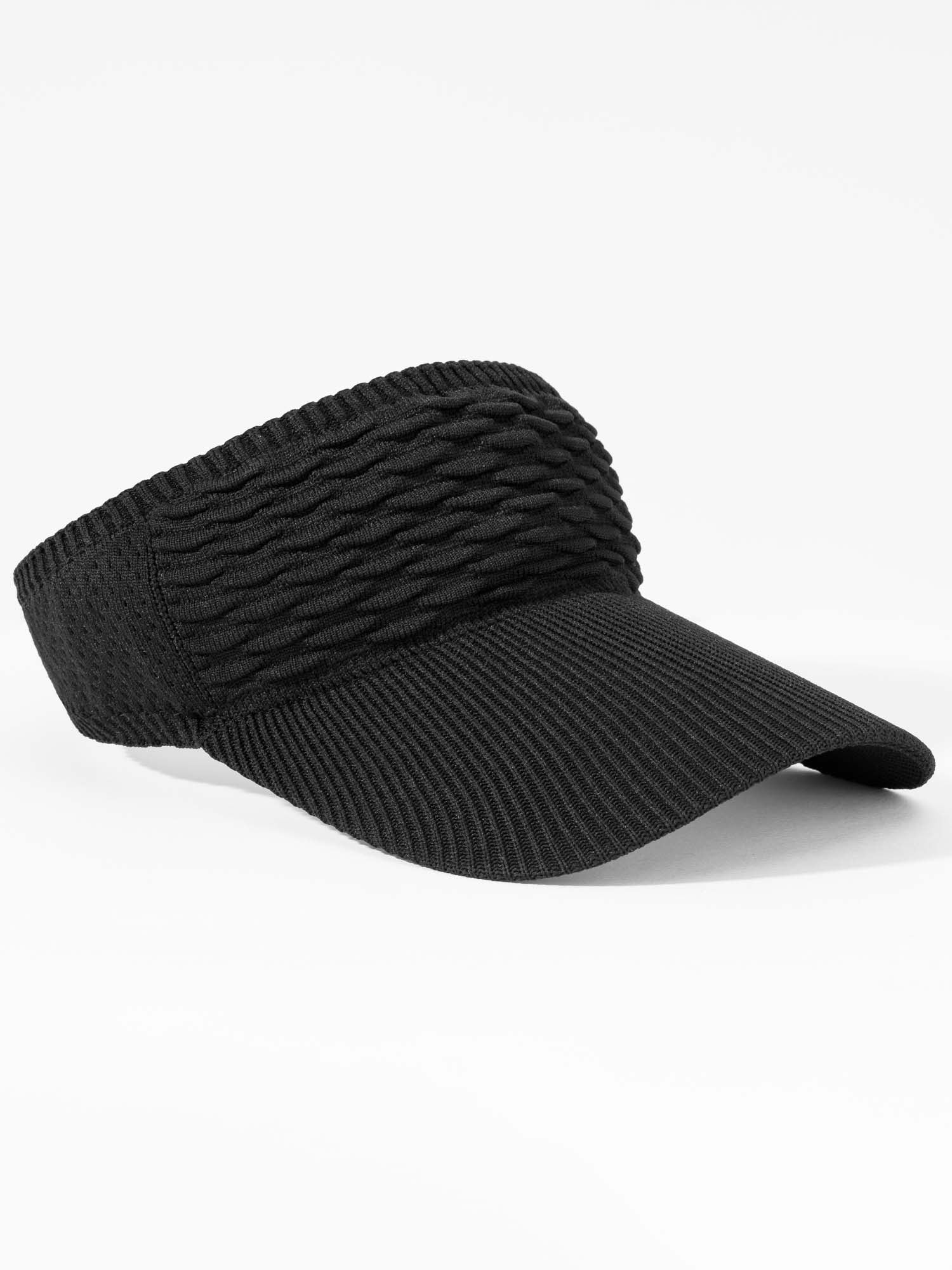 Black Ribbed Sun Visor Cap
