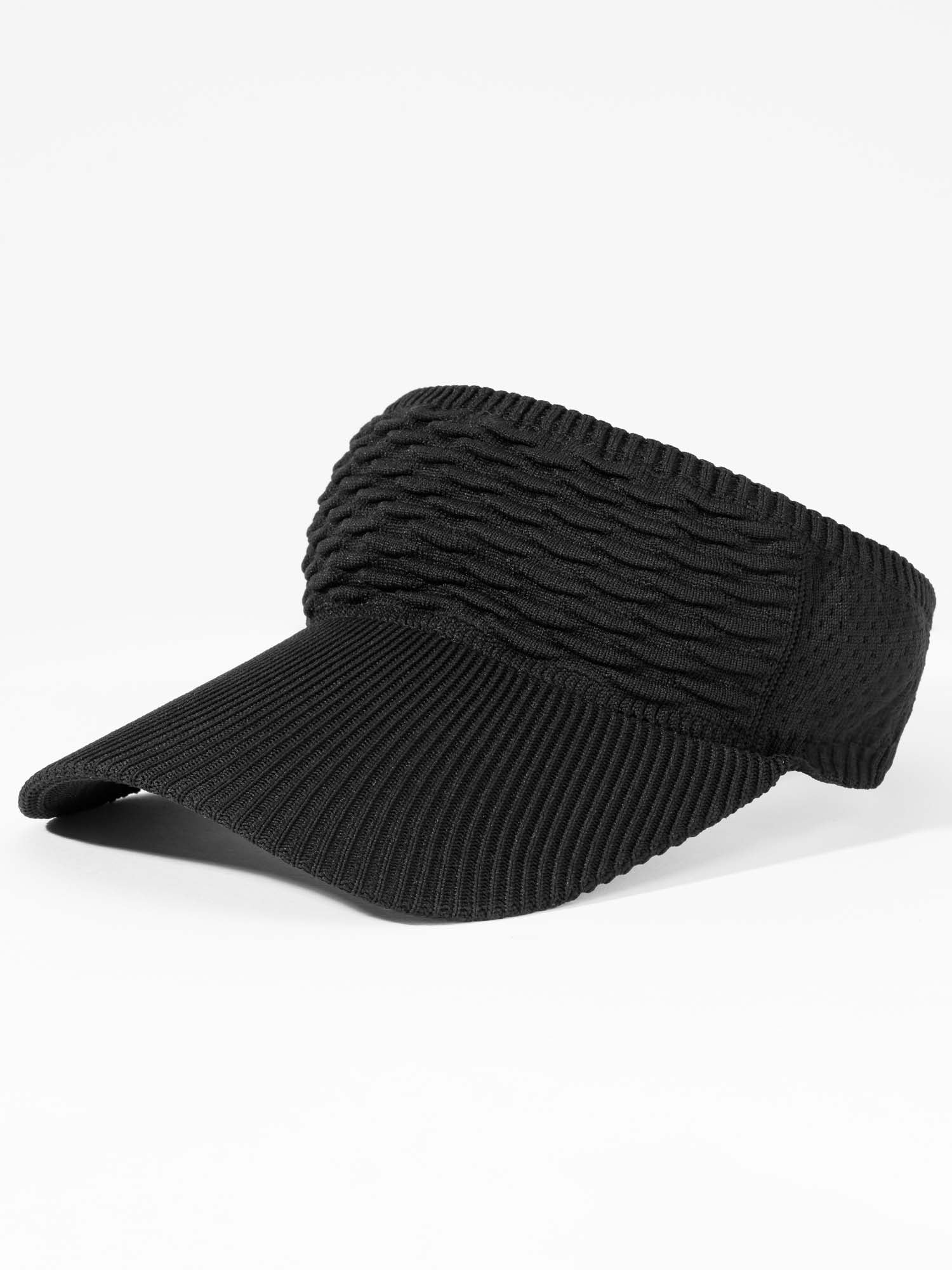 Black Ribbed Sun Visor Cap
