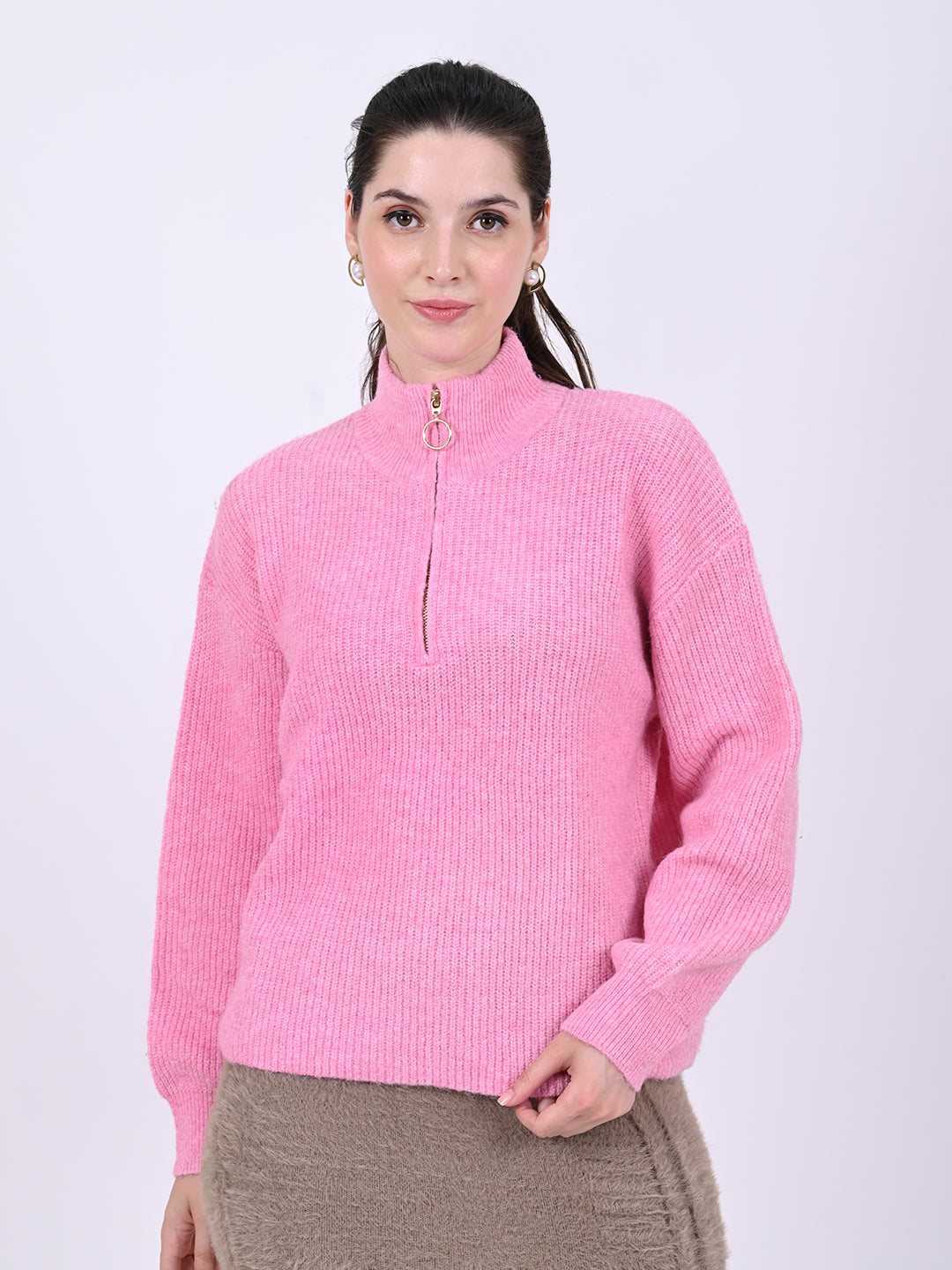 Women Pink Oversized Stripe