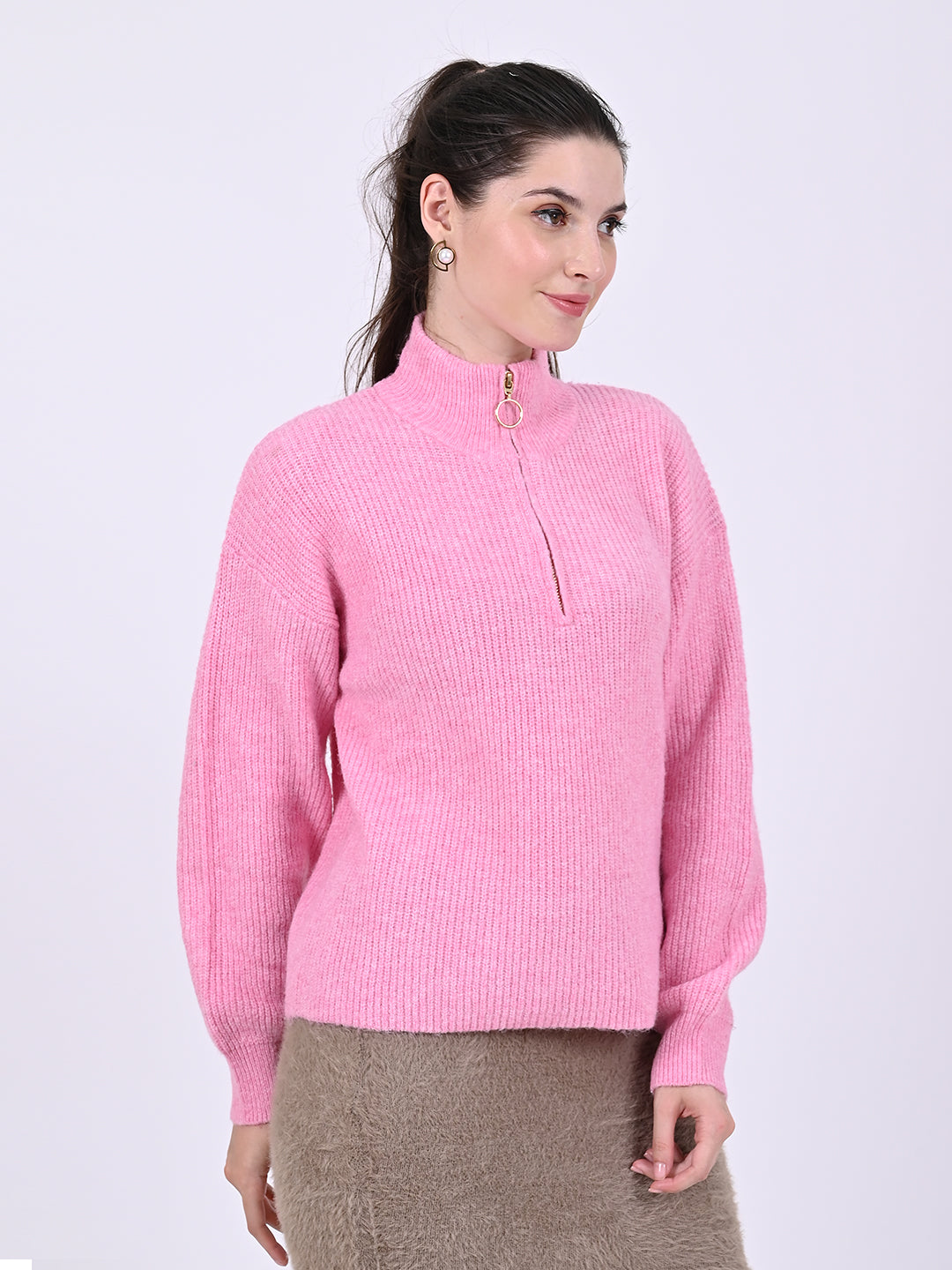 Women Pink Oversized Stripe