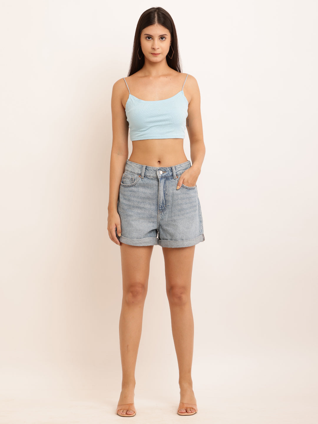Women Distressed Denim Shorts