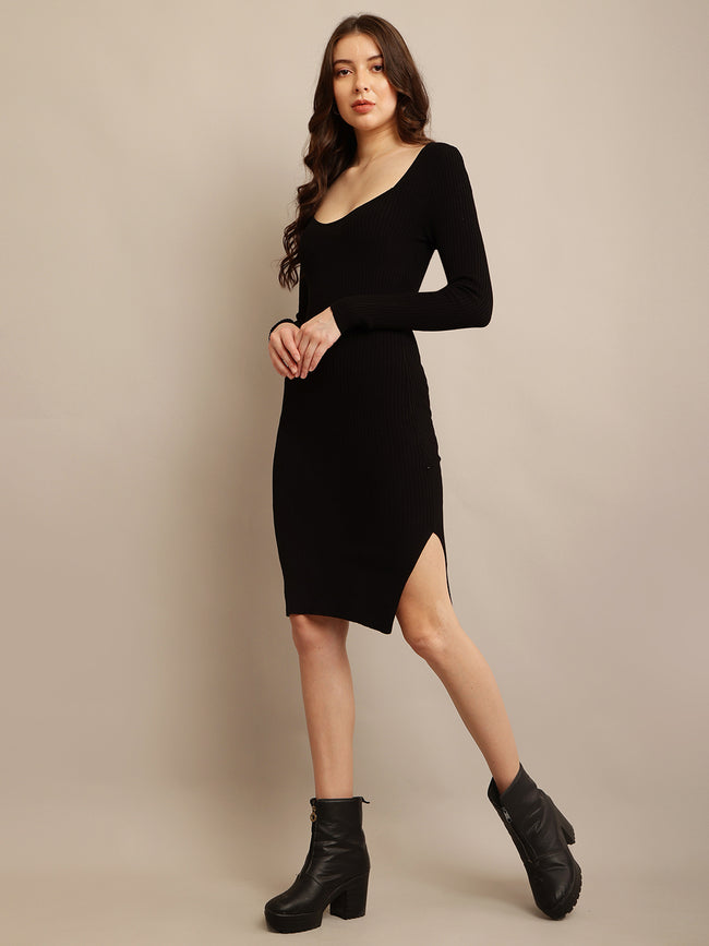 Women Square Neck Bodycon Dress FYVA Women Square Neck Bodycon Dress FYVA