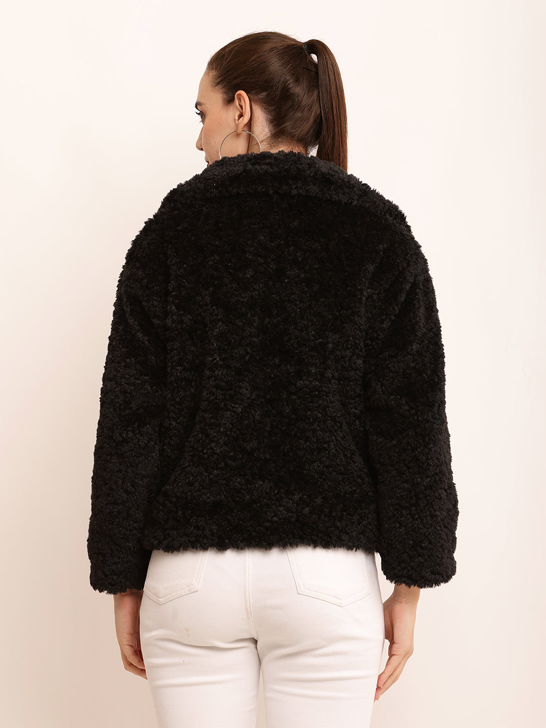 Women Black Faux Fur Jacket – FYVA