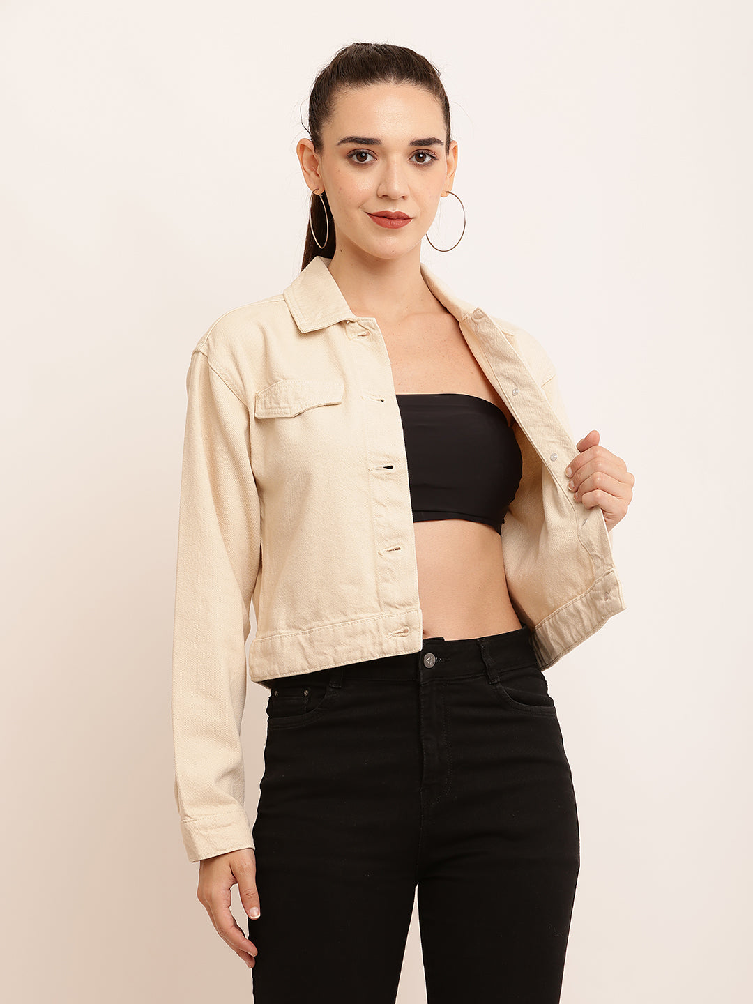 Women Classic Cream Jacket