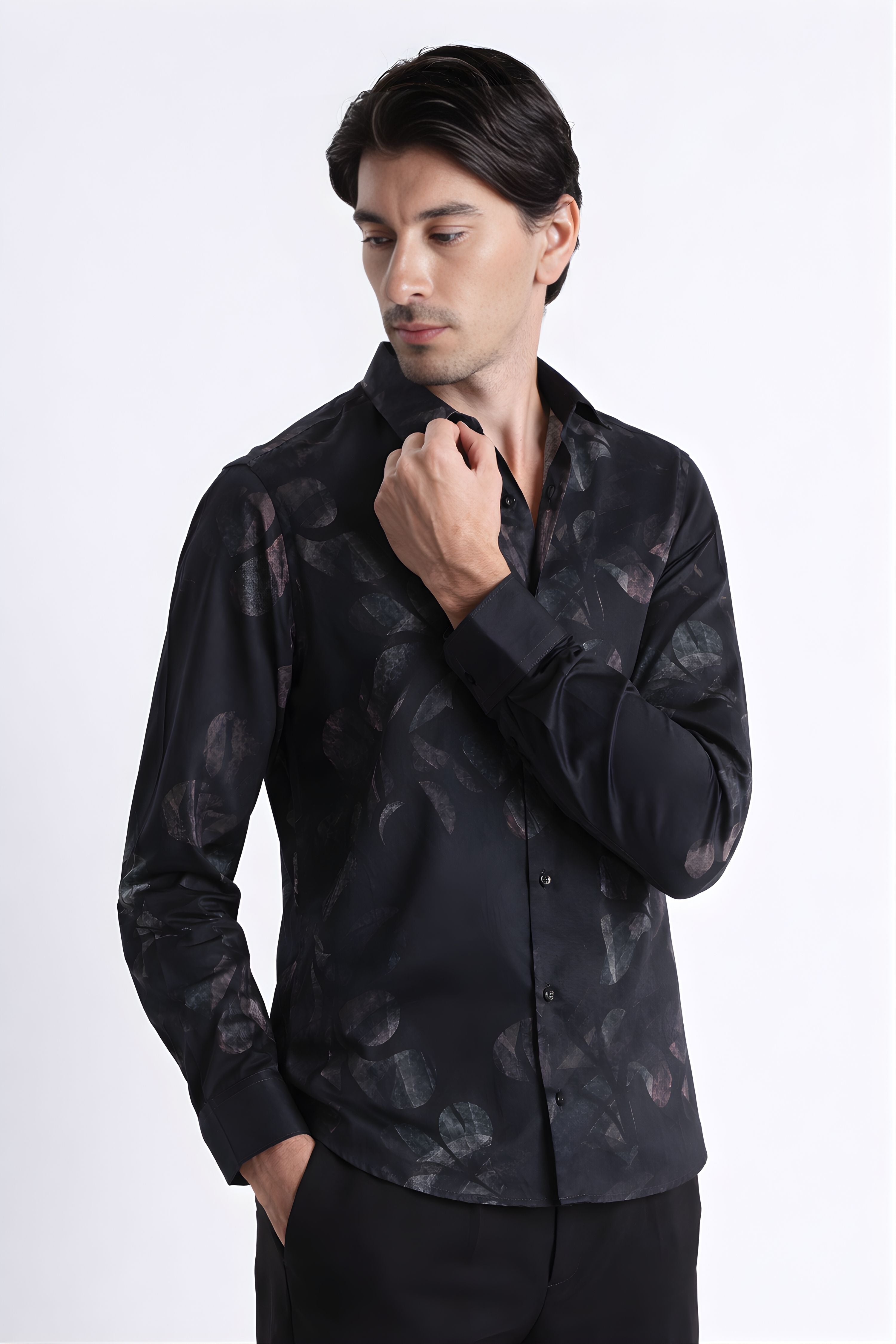Men Refined Floral Digital Print Shirt